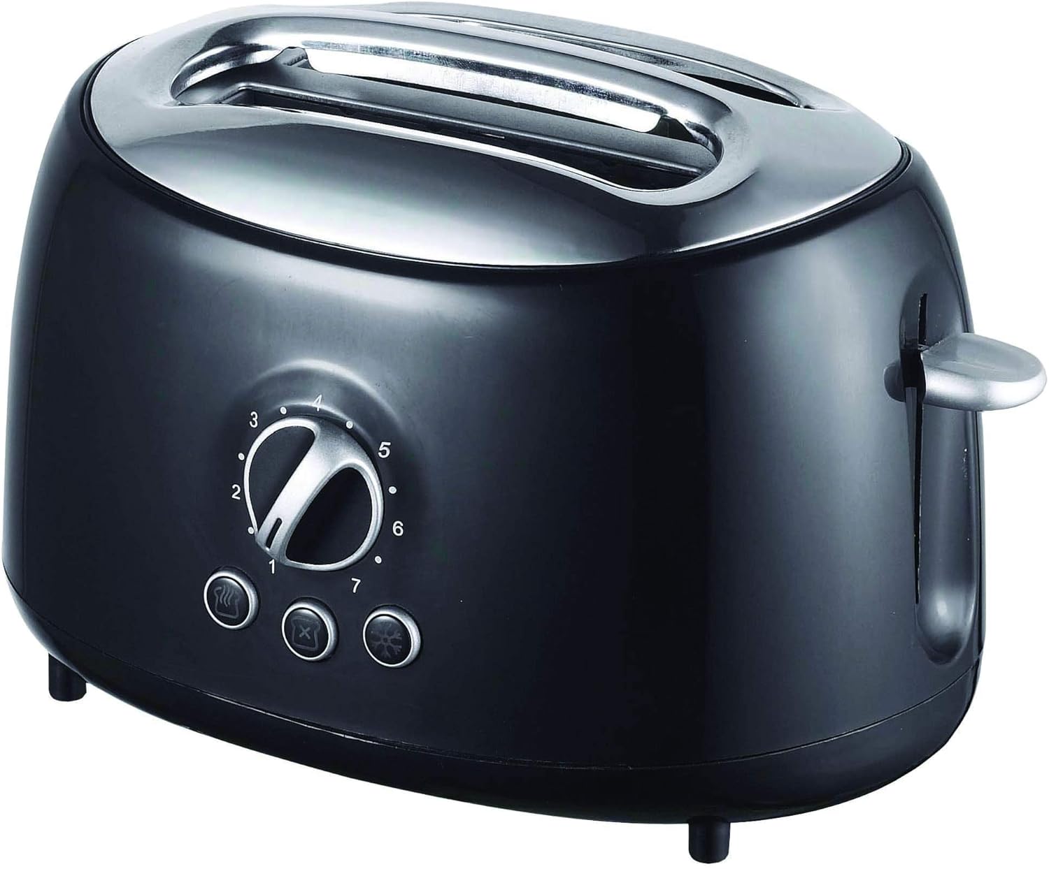 Brentwood TS-270BK Retro Black Cool-Touch 2-Slice Toaster with Wide Slots