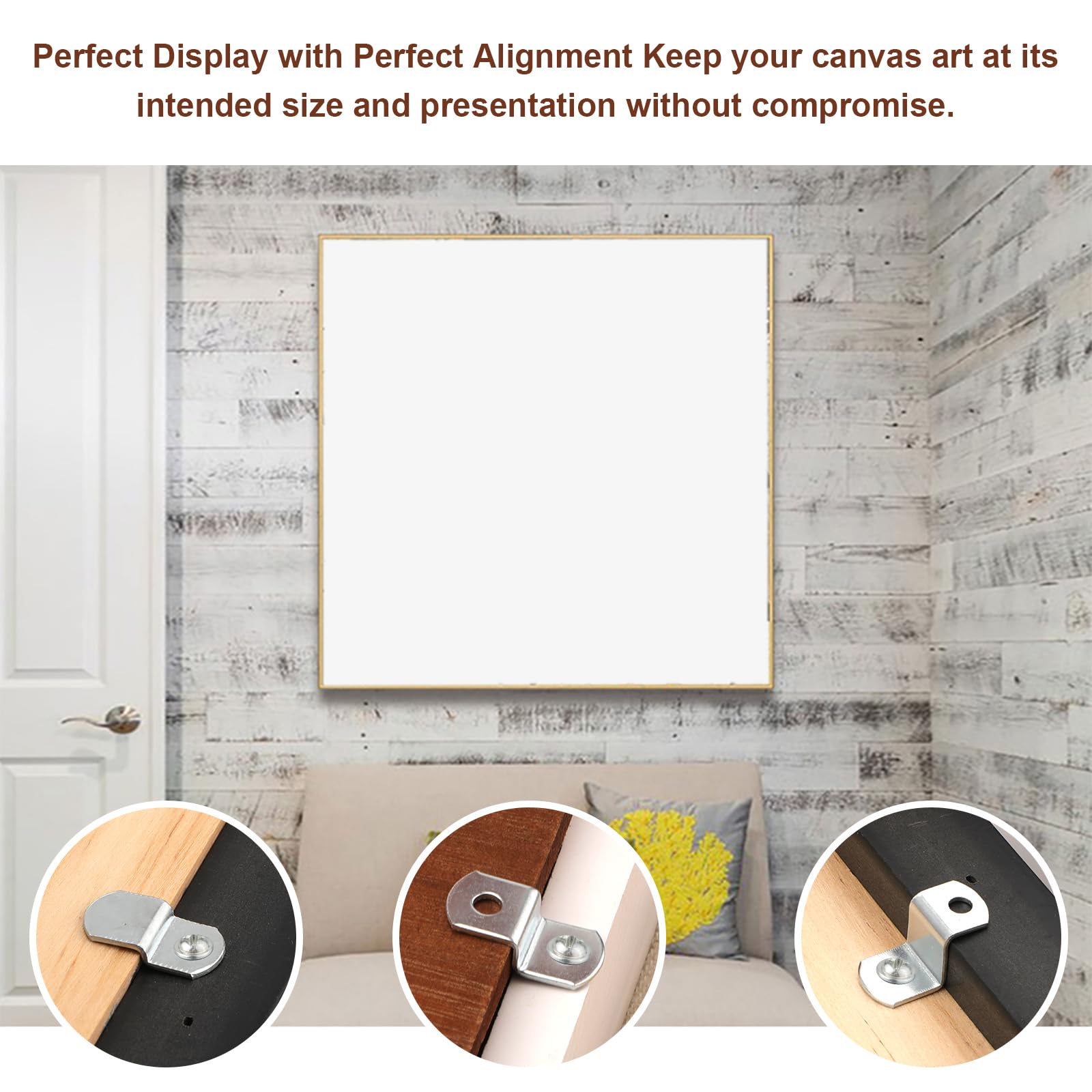 50pcs Offset Canvas Painting Mounting Clips with Metal Screws - Image 4