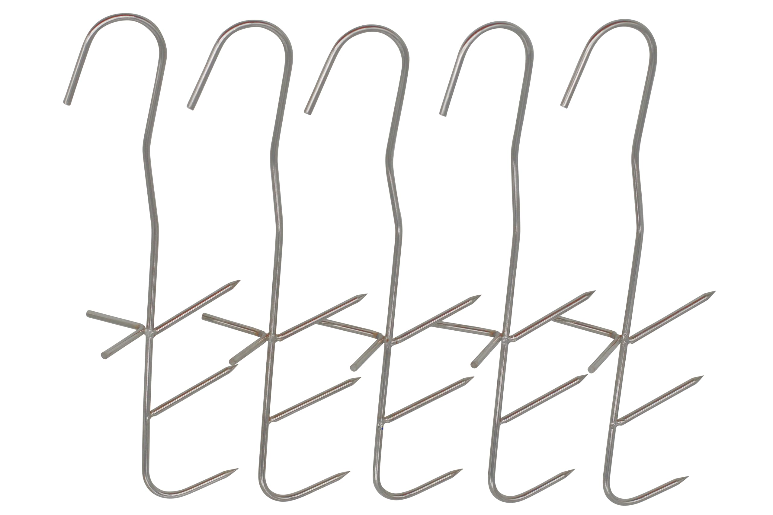 A&N Smoking Hooks Meat Hooks Fish Hooks Smokehouse Grill Triple 20 cm Pack of 10