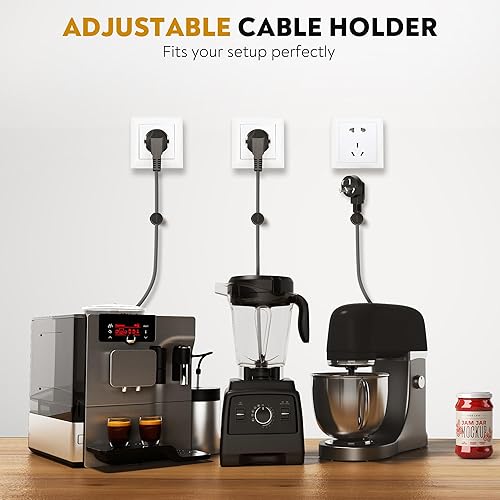 Miniatura 3 de Paquete de 8 clips magnéticos para organizar cables, soporte de cable ideal para mesita de noche, escritorio, soporte para cargador - Soporte de