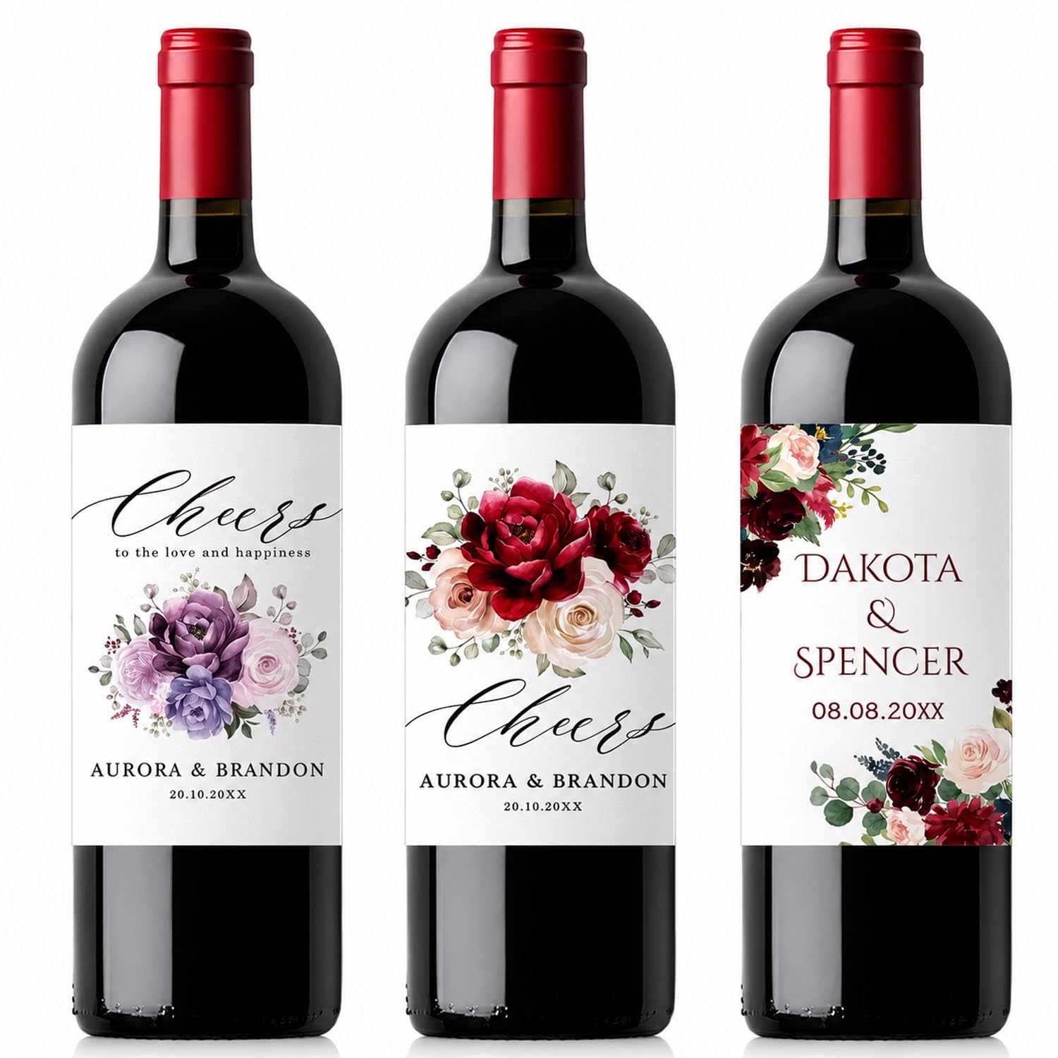Personalized Photo Wine Labels With Custom Name - Waterproof Peel And Stick Wine Bottle Stickers For Wedding, Anniversary, Birthday, Bridesmaid Proposal