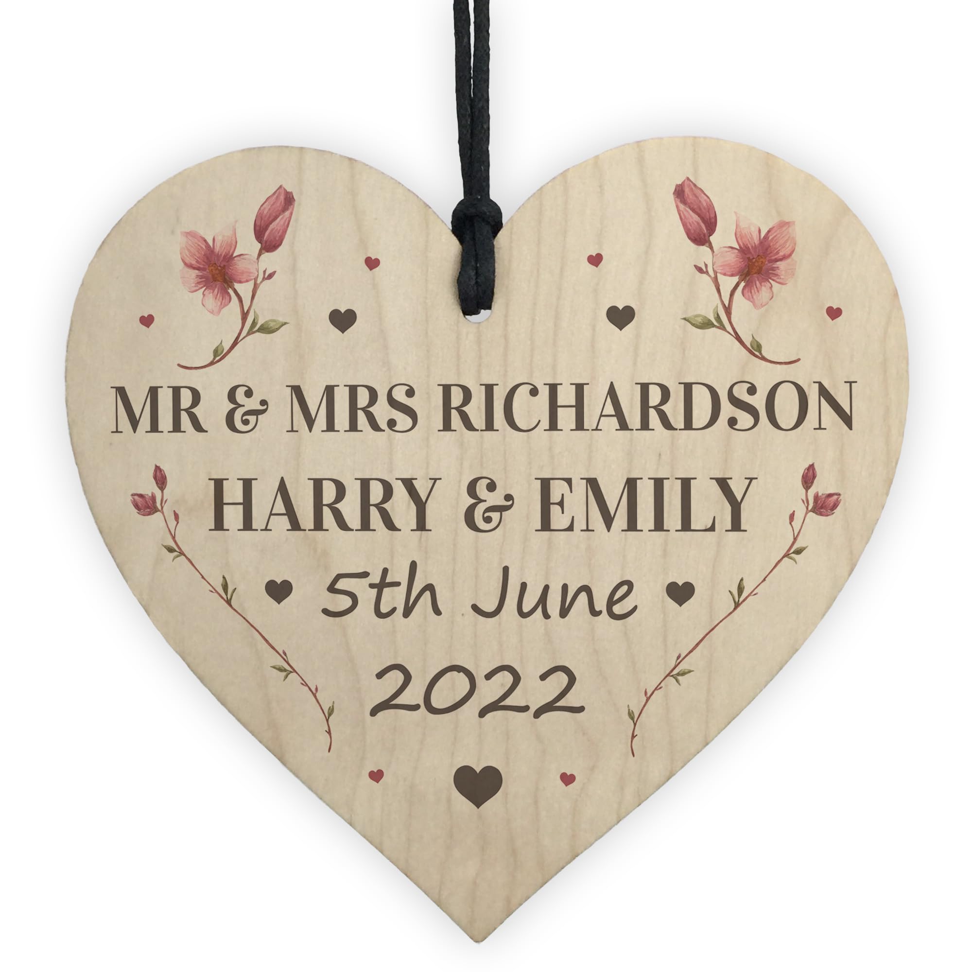 Red Ocean Personalised Mr& Mrs Plaque For Wedding For Husband Wife Couple ANY SURNAME Anniversary Present Him Her Wedding Anniversary Present Keepsake