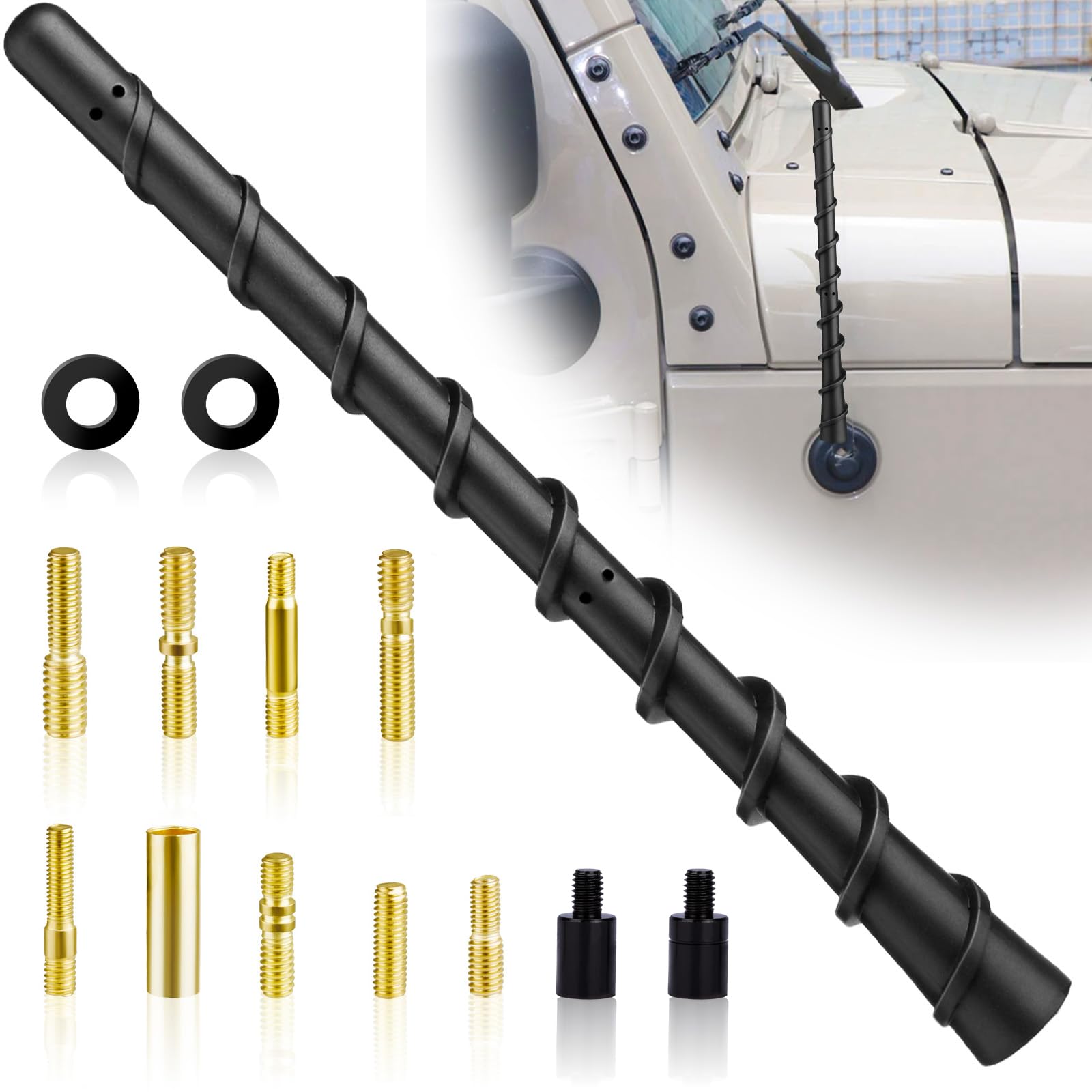 Black Spiral Bending Antenna