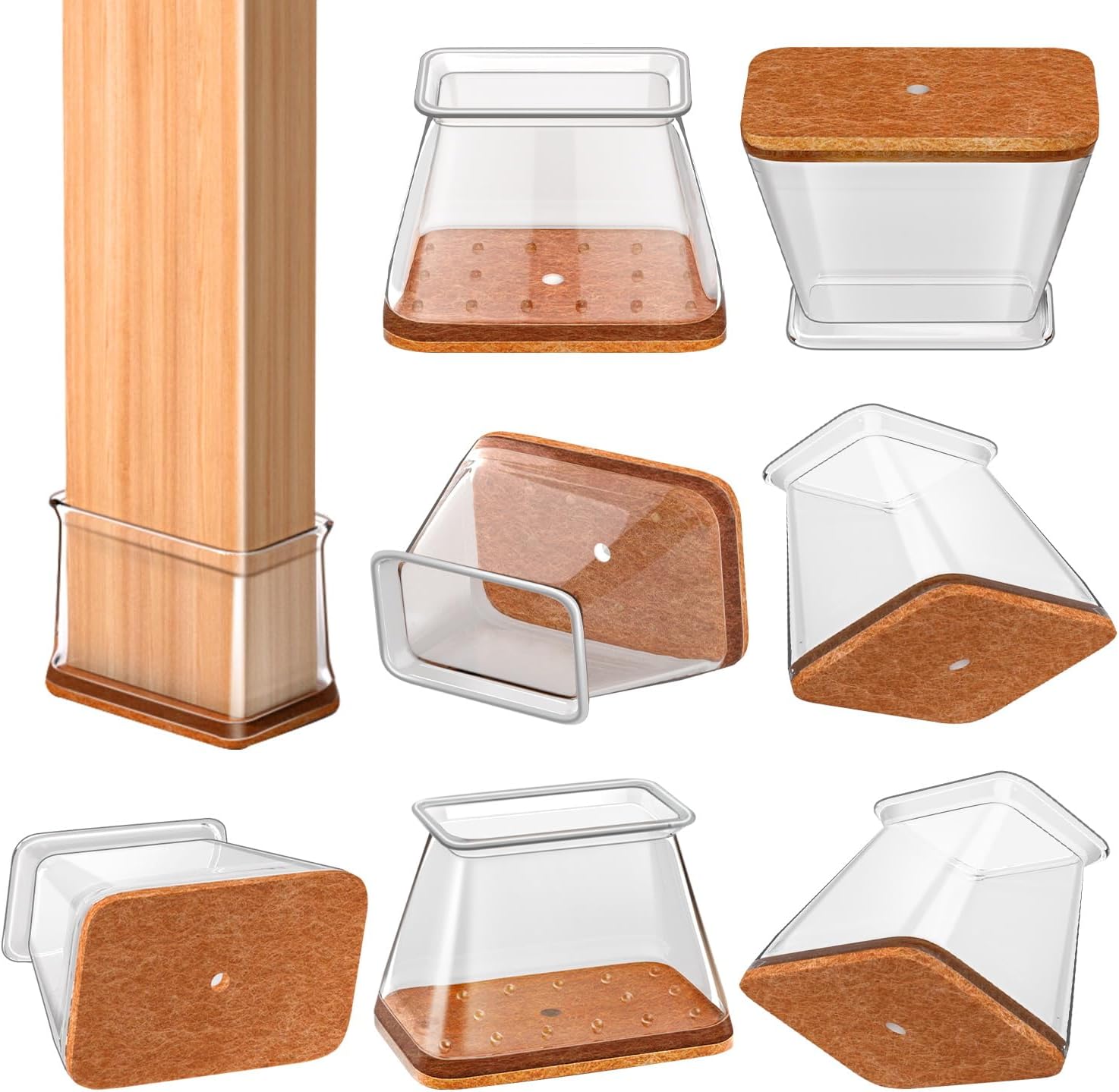 Chair Leg Floor Protectors Round, Silicone Chair Leg Protectors for Hardwood Floors, Chair Leg Caps Covers Protect Wooden Floors from Scratching 20 Pcs Small (Fit:8/16" to 15/16")
