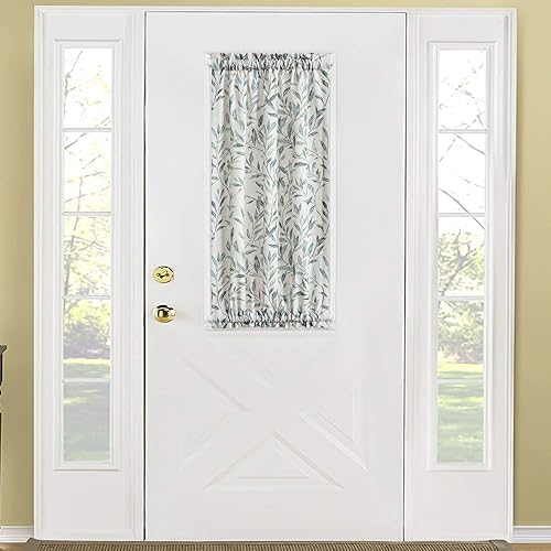 VOGOL Cortina para puerta de patio con estampado de hojas, cortinas para puerta delantera filtrante de luz para ventana de cristal, 1 panel corto