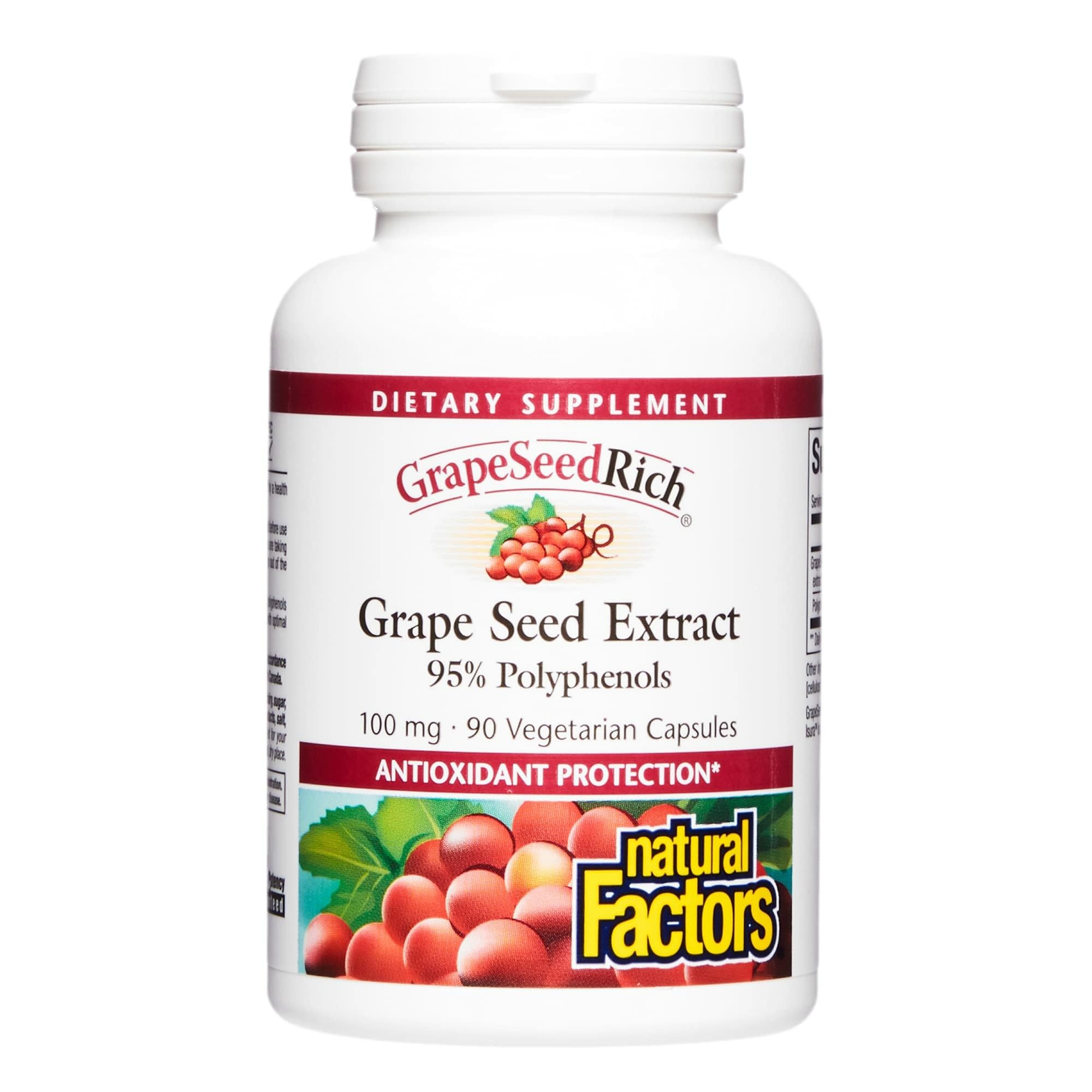 Natural Factors Grape Seed Extract 100 Mg 90 Vegetarian Capsules