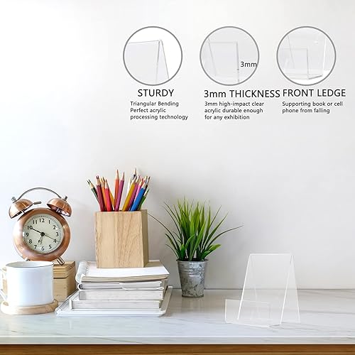 Miniatura 3 de Soporte acrílico de 6 x 4 pulgadas para exhibir libros, fotos, cuadernos, CD, obras de arte, etc. (grande) (10)
