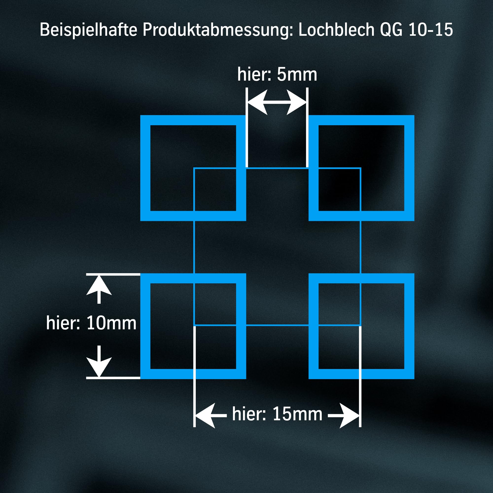 thyssenkrupp Lochblech verzinkt QG10-15 Stahl 1,5 mm (1500 x 500 mm) umlaufender Längs- und Stirnrand