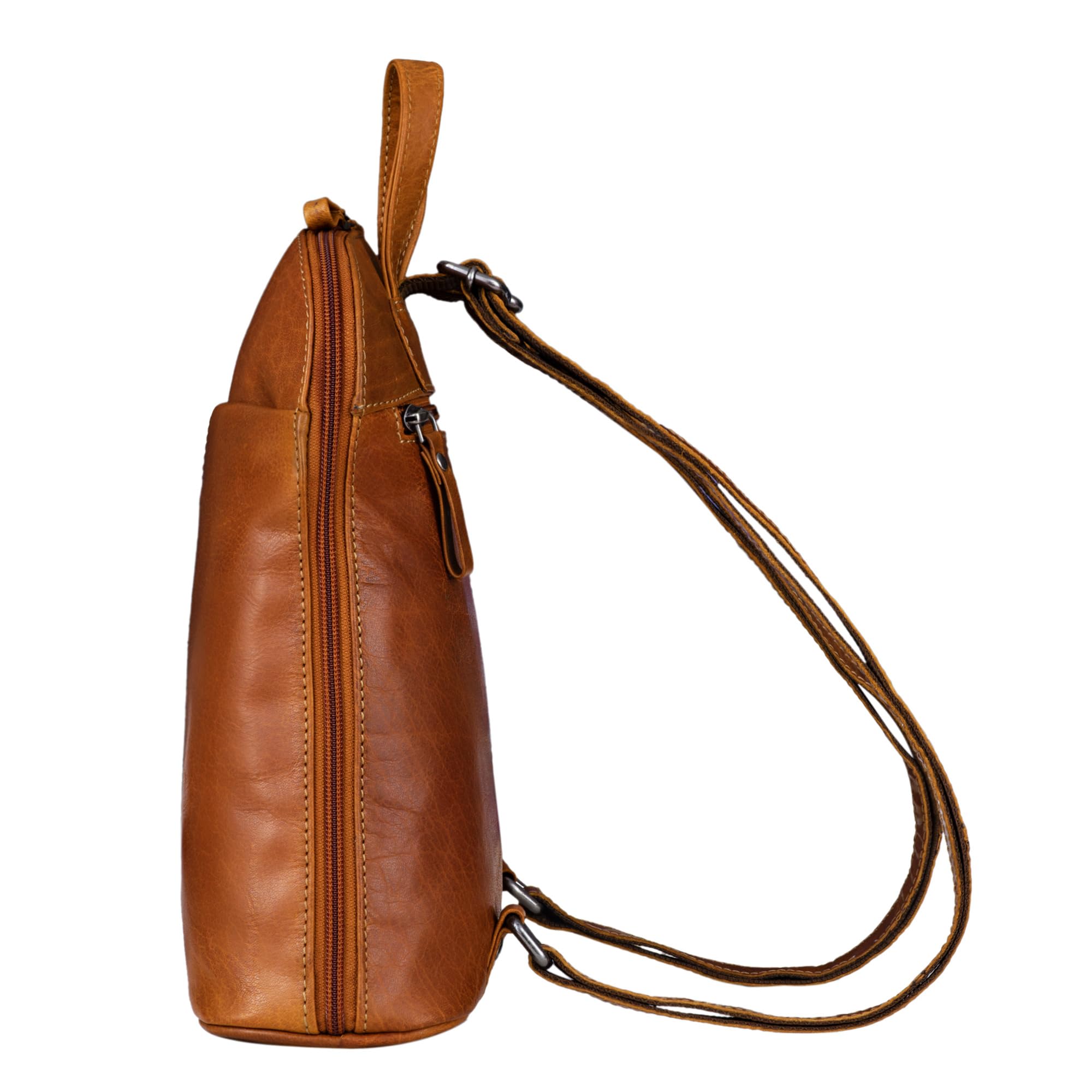 STILORD Olivia Mochila Cuero Mujeres - Daypack City-Mocila pequeño Bolsa de Hombro para Diario Salir o Trabajo de Auténtica Piel Color:Cannes - marrón