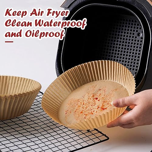 Miniatura 6 de Forro de papel desechable para freidora de aire, tamaño grande, 7.9 pulgadas (100 unidades), papel pergamino para freidora de aire, 50 forros