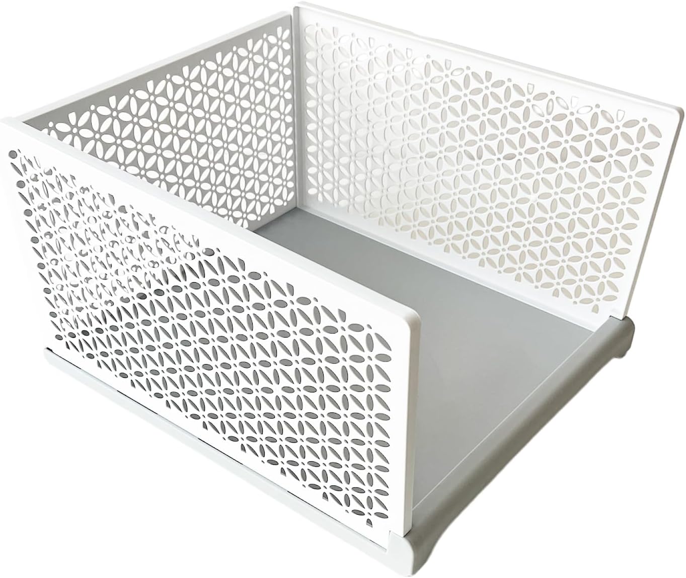 Large and Tall Closet Storage Basket Grey