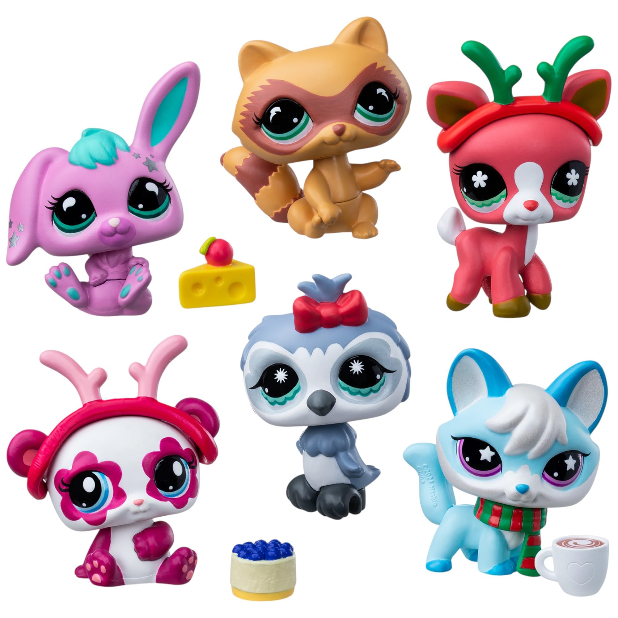 Littlest Pet Shop kalendarz adwentowy dla zwierząt domowych, 8 sklepów dla zwierząt domowych i 16 akcesoriów, kalendarz na Boże Narodzenie, mini figurki ze zwierzętami do kolekcjonowania, zabawki dla