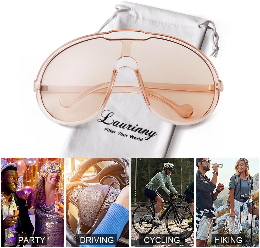 Trendy Oversized Sunglasses for Women Men Fashion Shield Big Aviator Sun Glasses UV400 Protection Goggles - Image 7