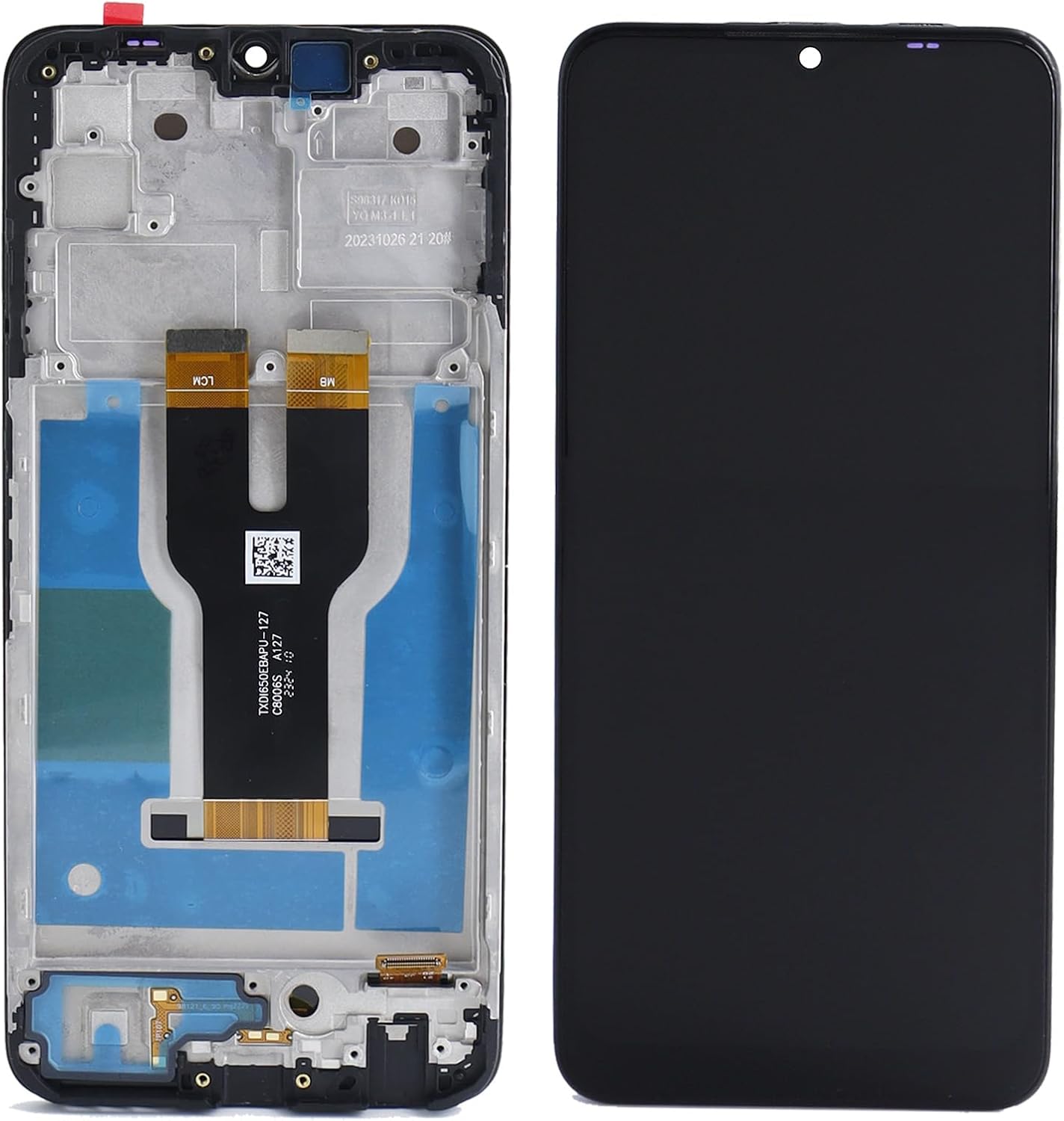 for T-Mobile Revvl 6X 5G LCD Screen Display Touch Digitizer Assembly with Frame Replacement 6.5"