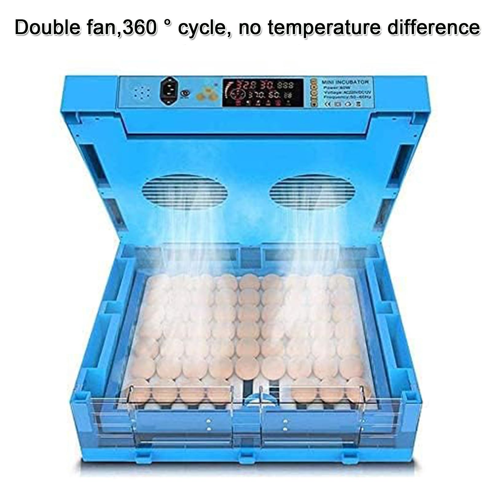 64-256 Huevos incubadores de Huevos de criadero de Huevos con Pantalla de Pantalla Digital LED Control automático de Temperatura, criadero de Pollo para Granjas Familiares en el Aula,192Eggs