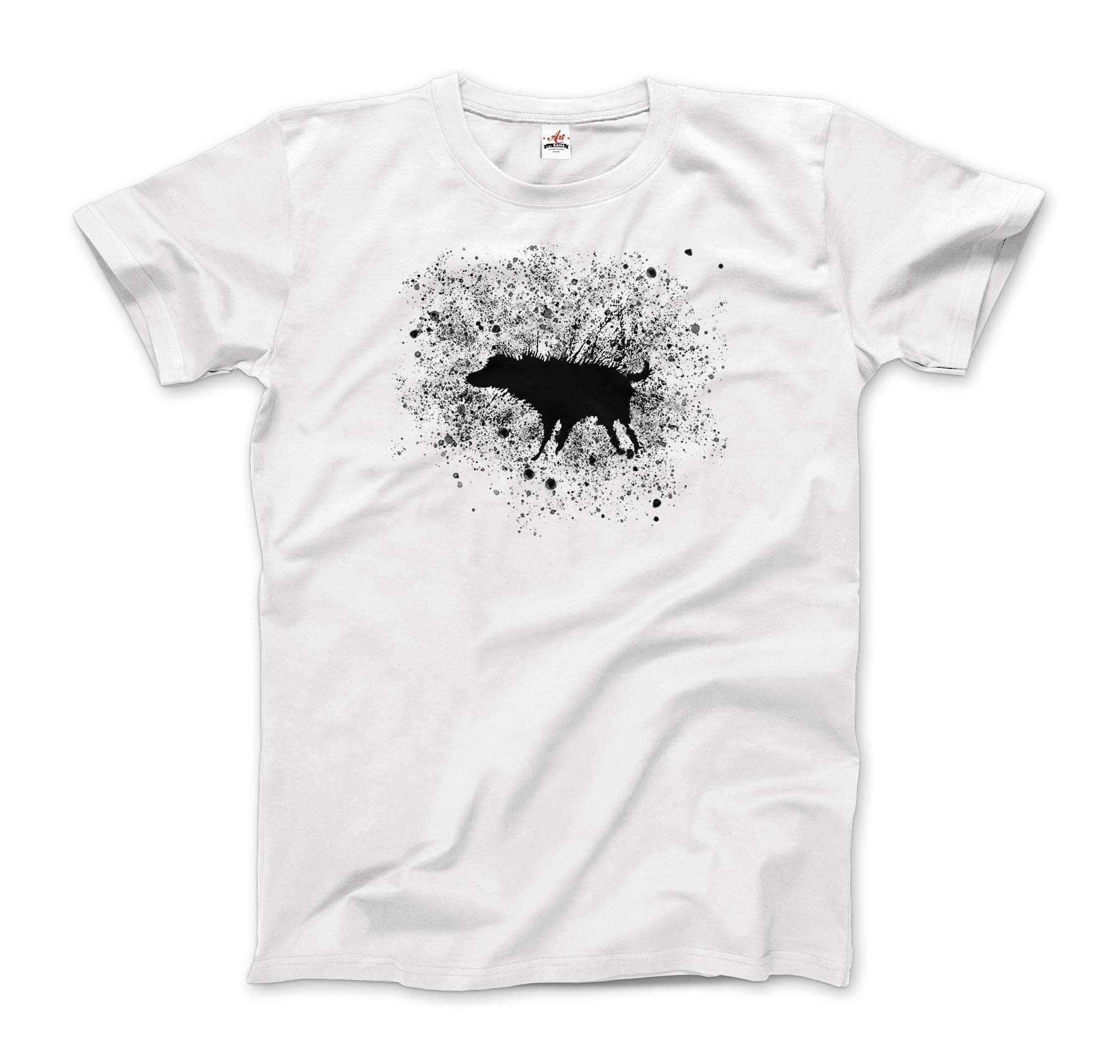 Banksy Wet Dog Splatter, 2007 Artwork T-Shirt (Adults, Kids, Short & Long Sleeve) Black