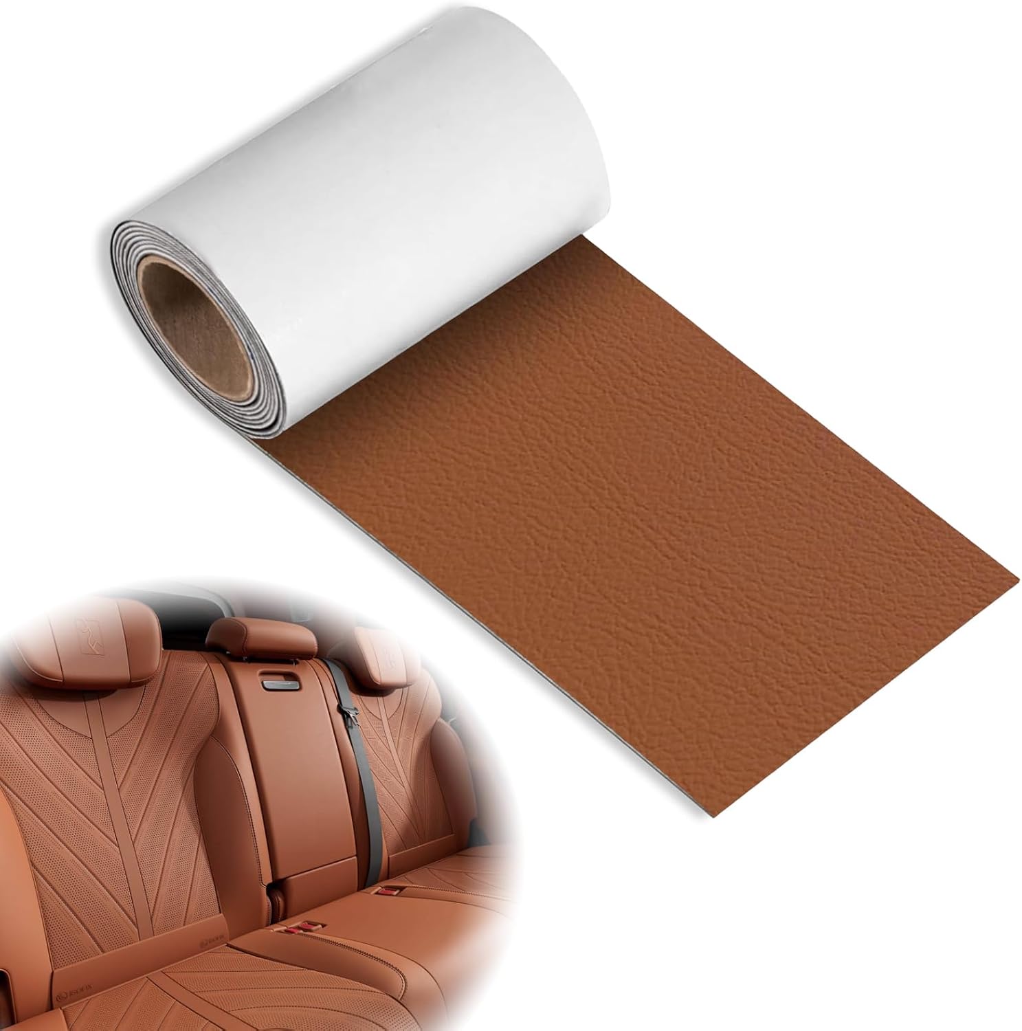 Leather Repair Patch Tape Beige 4 x 63 Inches Self Adhesive Leather Repair Kit for Excellent Adhesion Leather Repair Patch Self Adhesive for Car Seat, Motorcycle Seat, Automobile Parts