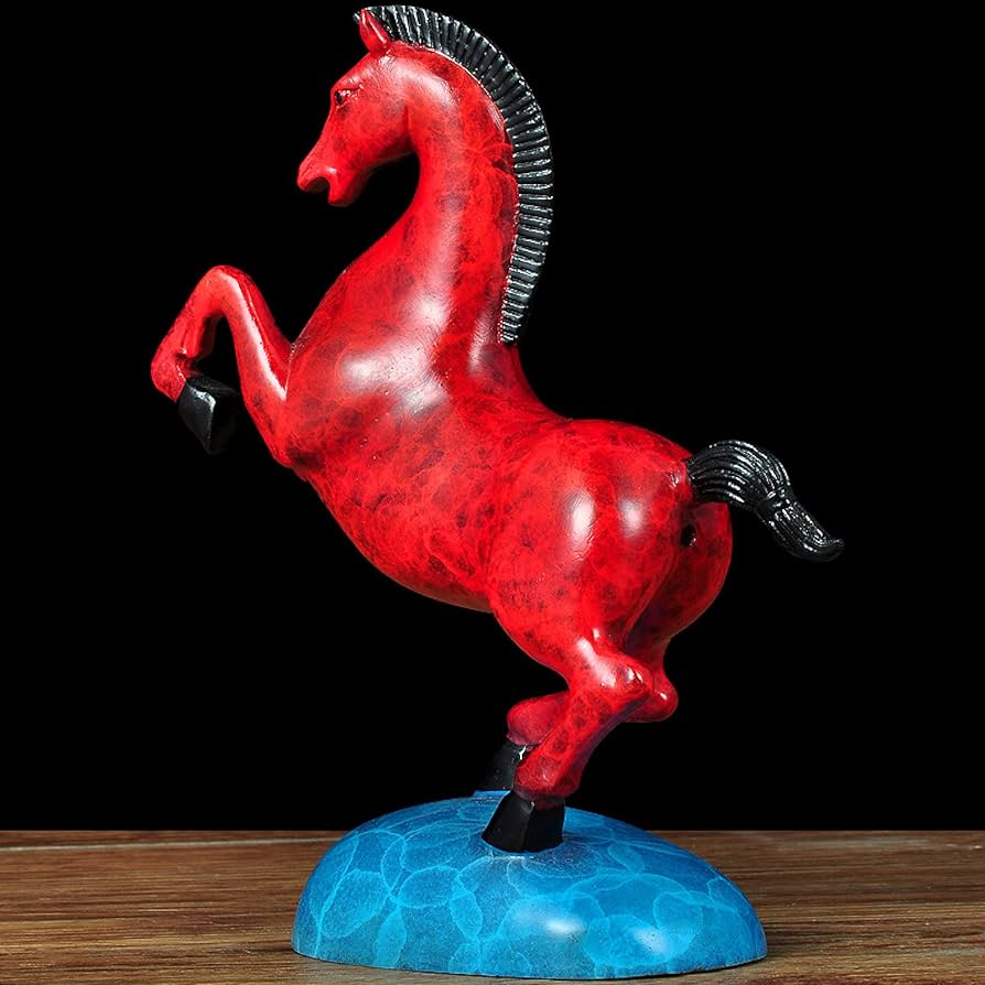 青銅　馬　置物 Amazon.co.jp: 置物・オブジェ彫刻置物 青銅の馬の飾り 赤い青銅の馬の