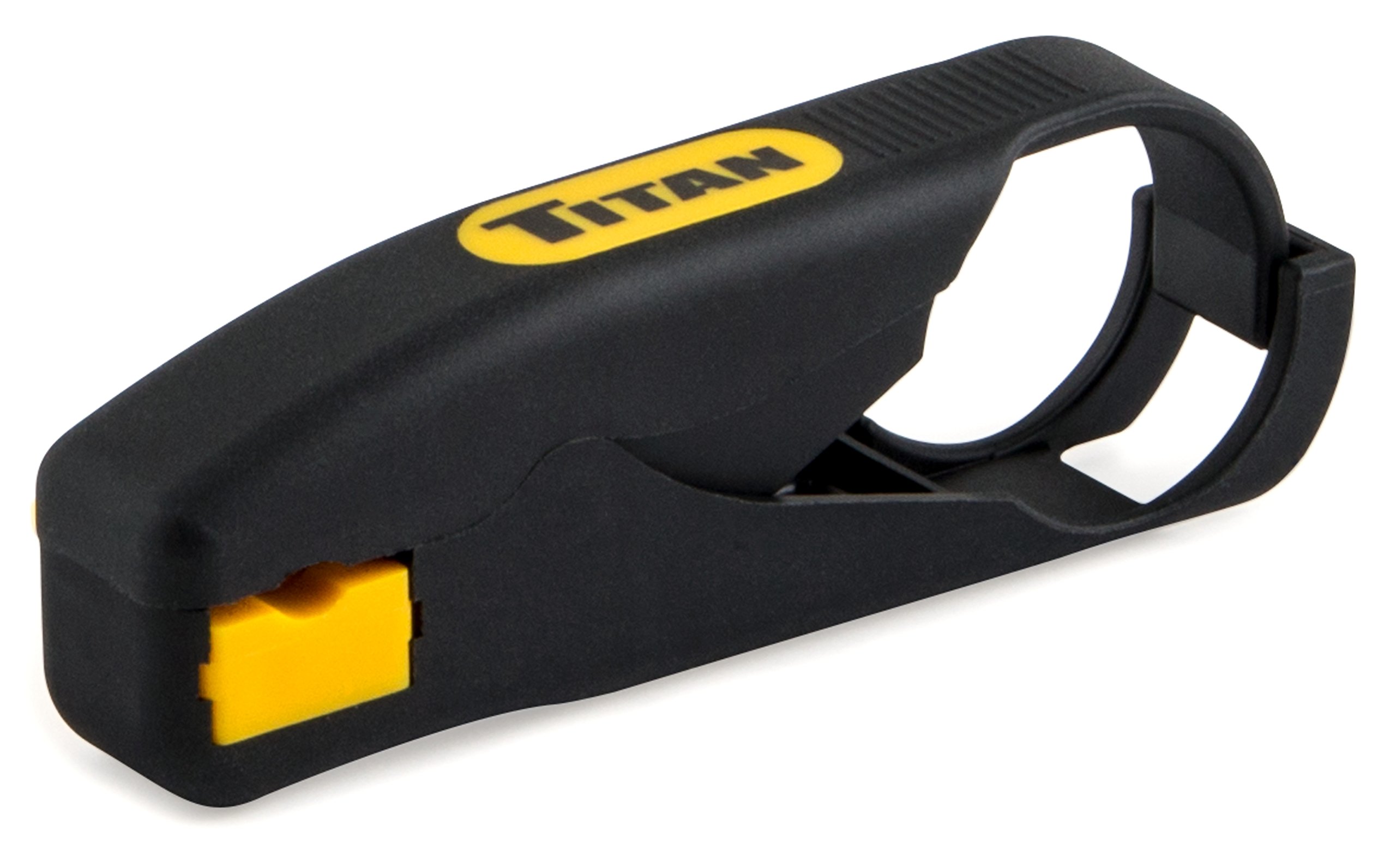 Pince à dénuder pour câble coaxial Titan Tools 11474 avec boîtier rotatif compact