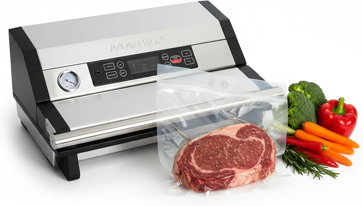 Avid Armor Vacuum Sealer A420XL – 16" Wide Seal Bar for Wider Bags, Fits 50 ft Rolls, Seals Multiple Quart Bags, Food Saver for Kitchen Storage, Sous Vide, Marinating