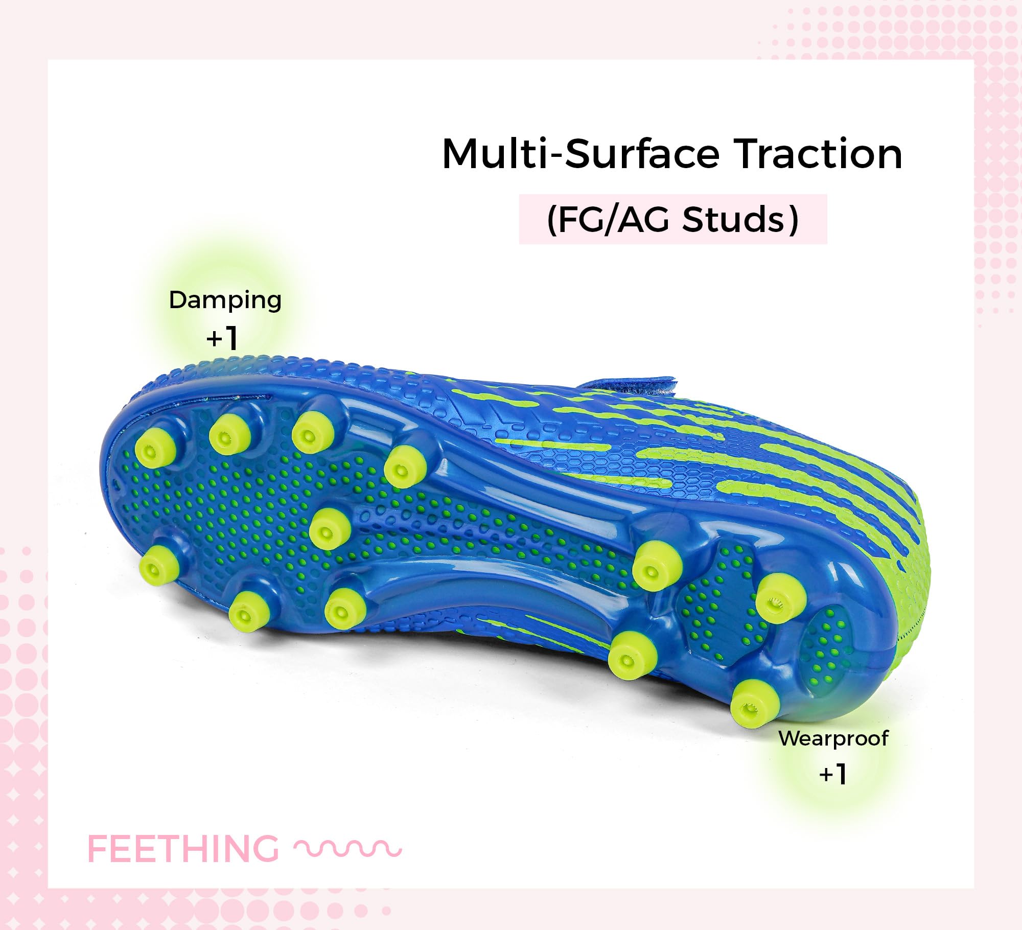 Botas de Fútbol para Niños - Zapatillas de Fútbol Infantiles con Tacos Antideslizantes y Plantilla Cómoda | para Césped Artificial y Natural - Niños y Niñas