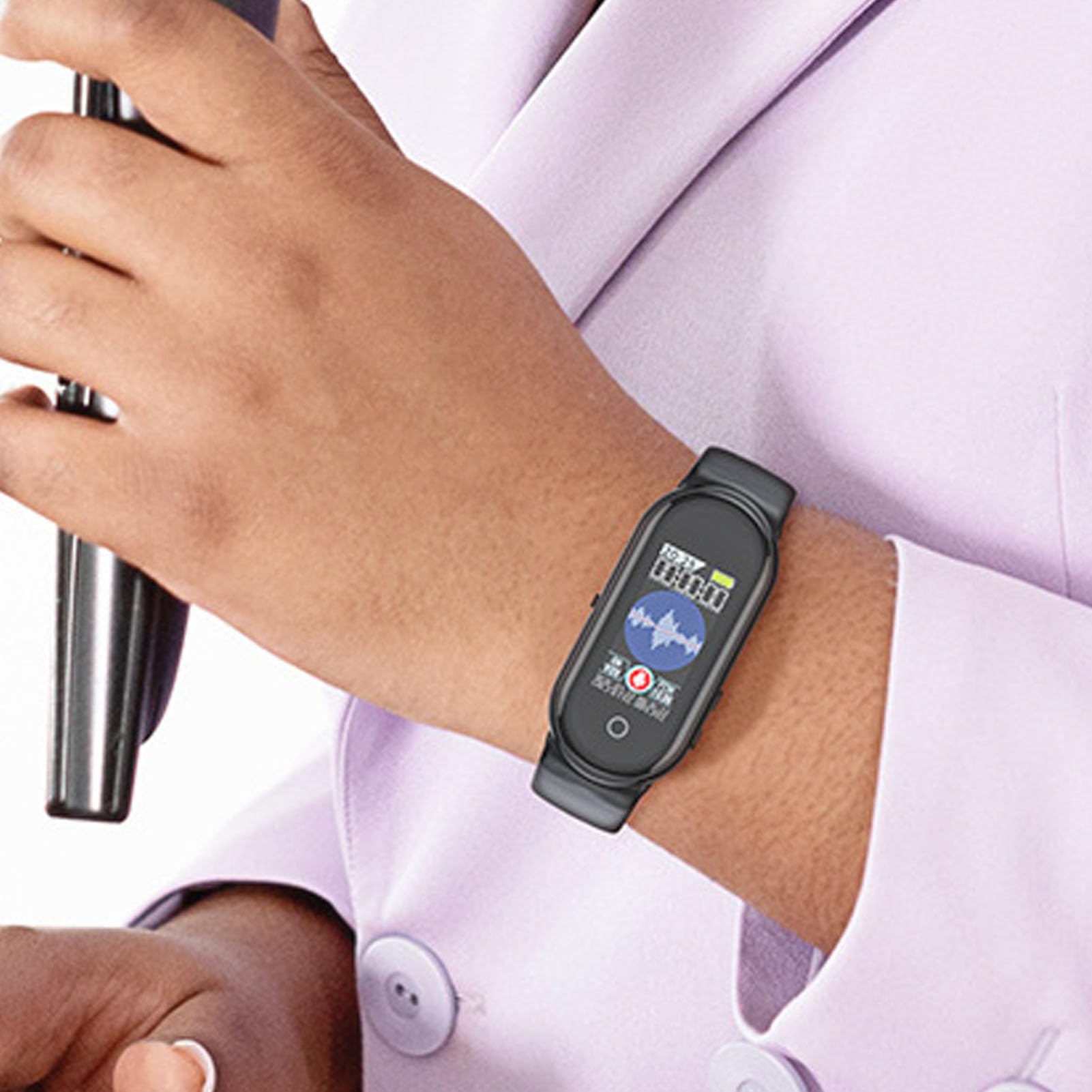 Grabadora de Voz Digital de 64 GB, Dispositivo de Grabación Activado por Voz con Reducción de Ruido AI con Clip Trasero para Cordón de Pulsera para Entrevistas de Reuniones de
