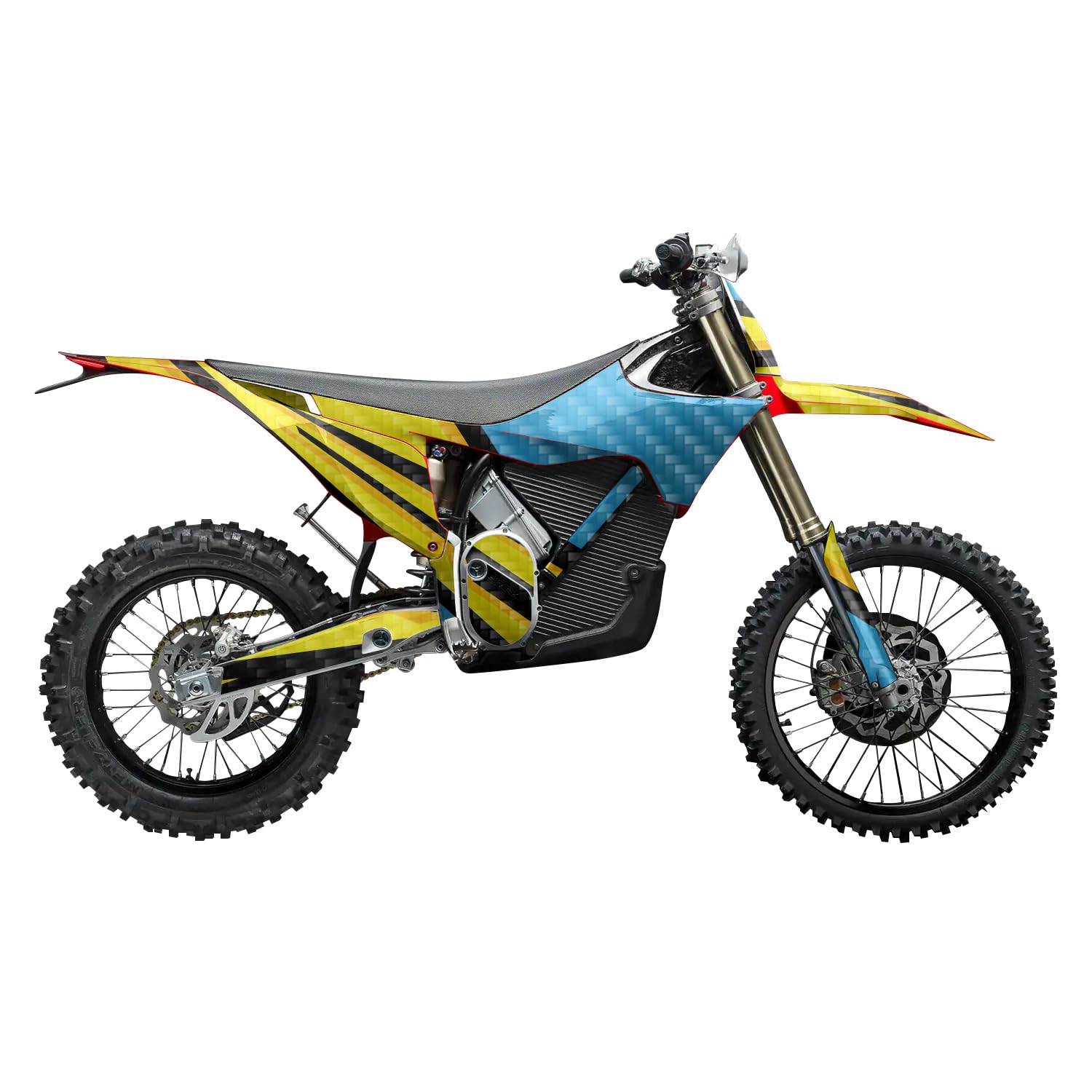 Carbon Fiber Stark Varg MX 2023-2025 Graphics Kit Wrap - Sky Plates - Varg MX Skin - Premium 3M Vinyl Protective Wrap Decal Cover - Easy to Apply | Crafted in The USA by MightySkins