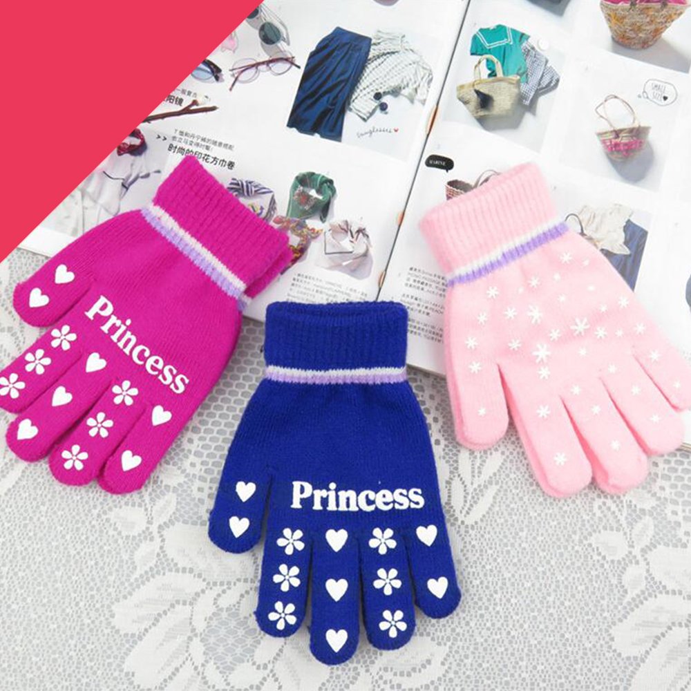 Guantes para niña, color gris, talla única