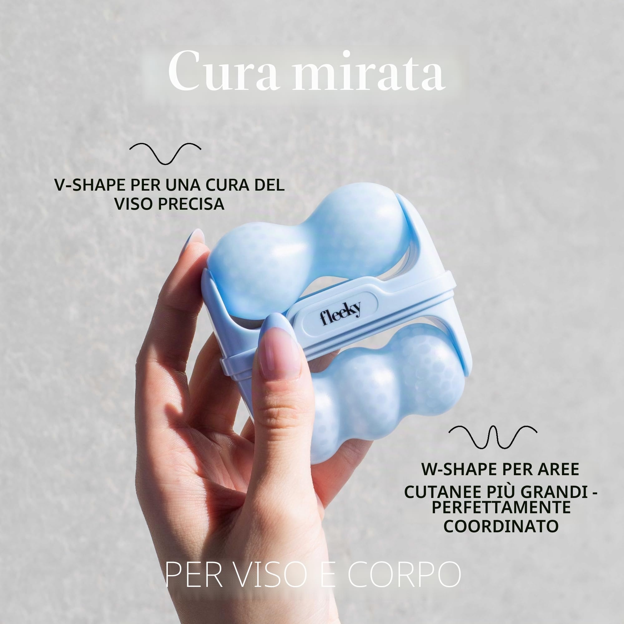 FLEEKY Ice Roller Face – Rullo per ghiaccio contro borse e rughe – Rullo per massaggio viso anti-invecchiamento, tonificazione del viso & Face Icing – Ideale per viaggiare