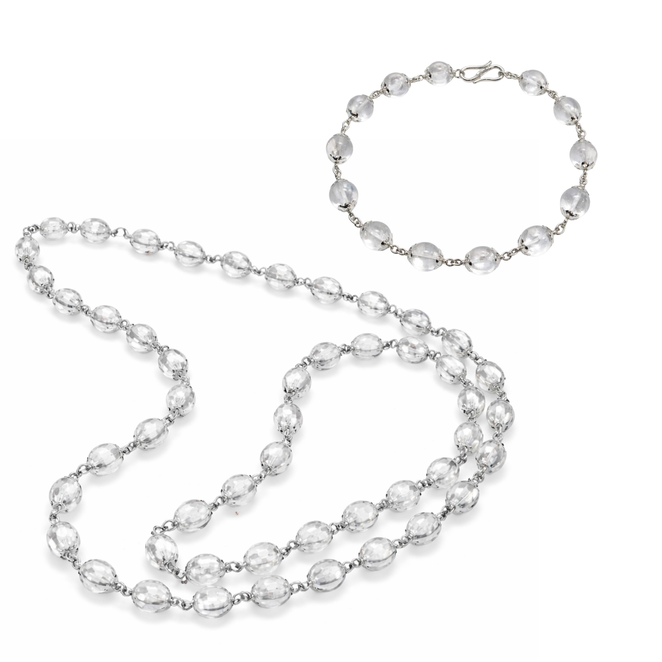 Silver Cap Sphatik Mala 8mm 54+1 Bead and sphatik bracelet Combo | Tested BY ISO Certified Lab | Original & Natural Clear Quartz Crystal Jap Mala with Bracelet in Silver Chain for Chakra Healing & Positivity-image-5