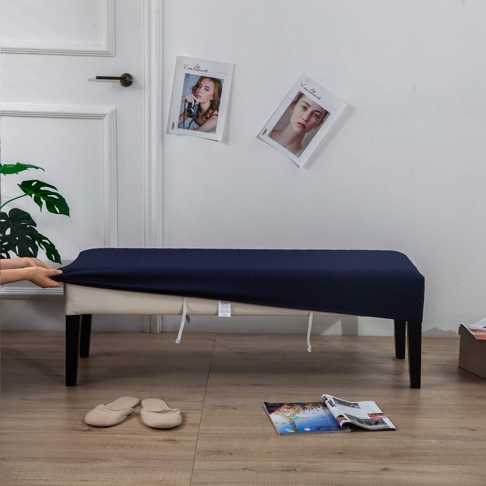 C/N Housses de Pouf Ottoman Rond Extensible Housse Tabouret Rond Housse
