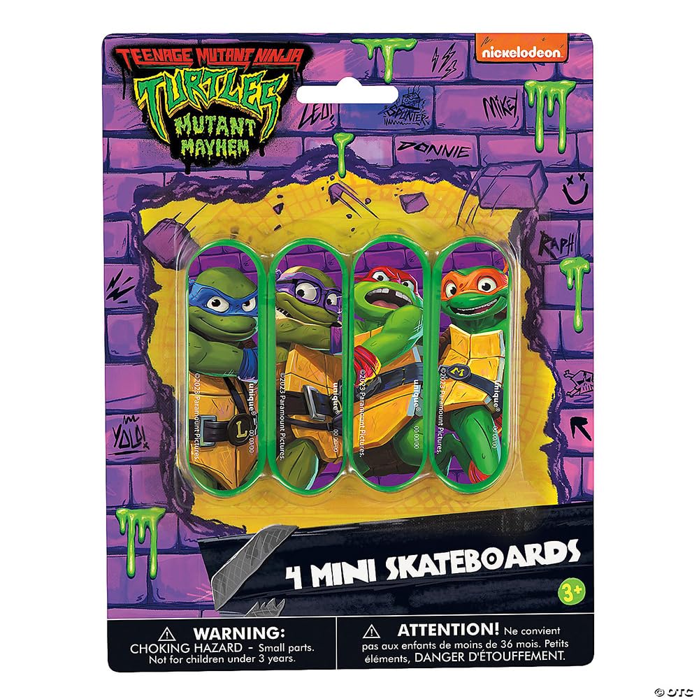 Amazon.com: TMNT Mutant Mayhem Mini Skateboard Favors (5