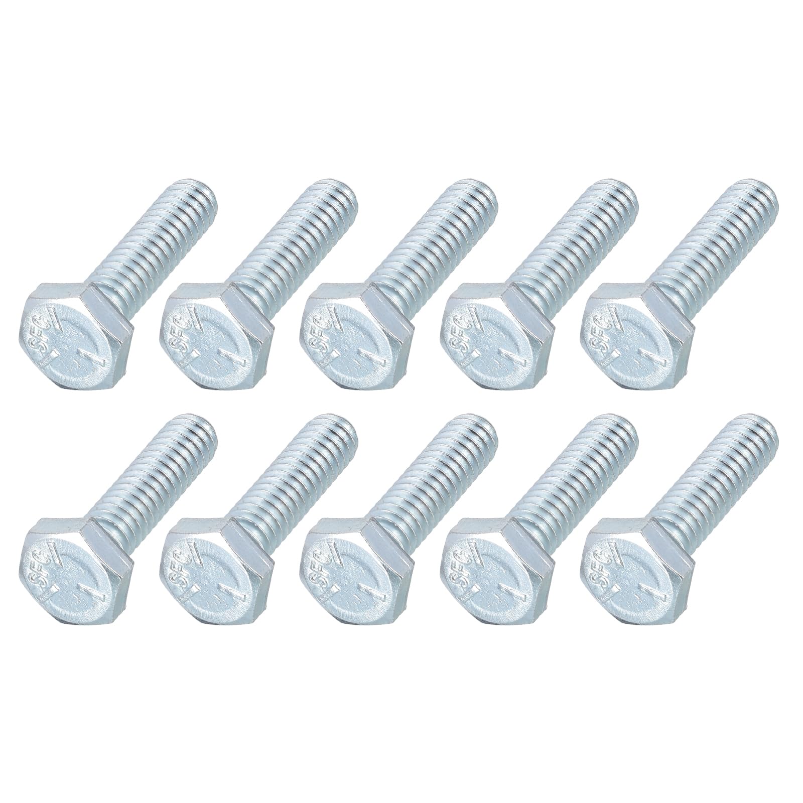 METALLIXITY Hex Bolts (1/4-28x1") 12Pcs, Carbon Steel Zinc Plated Fully Threaded, UNF Fine Thread Hex Head Screw Bolt