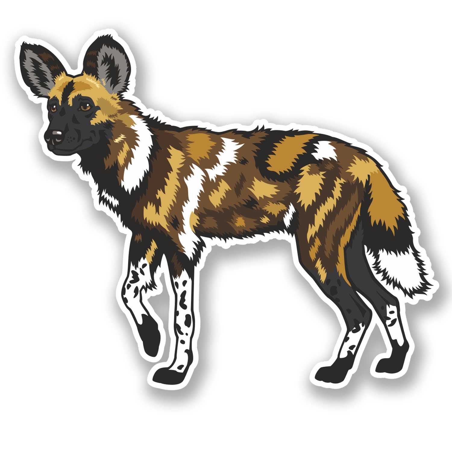 2 x Wild Dog Vinyl Sticker Bike Laptop Car Bike Helmet Animal Skate #4511 (10cm Wide x 8.5cm Tall)