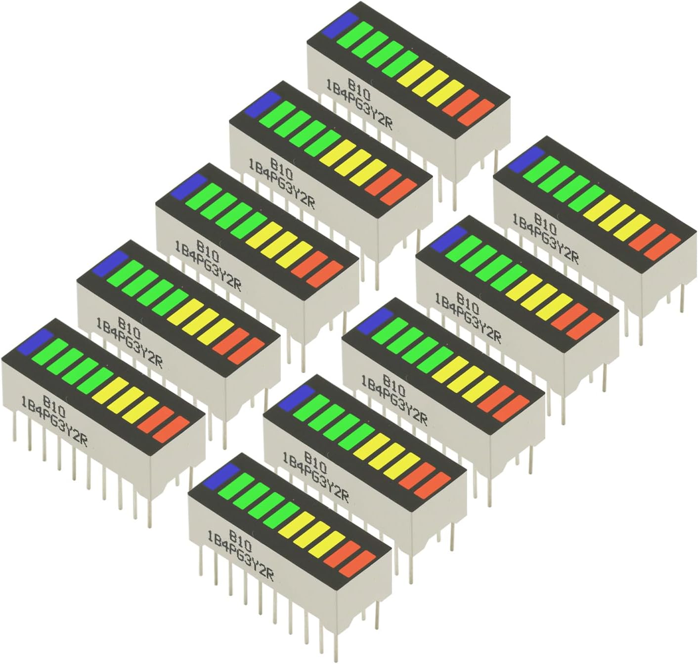 10PCS LED Display 10 Segment Bargraph Light Display Module Bar Graph Ultra Bright Red Yellow Green Blue Colors Multi-Color