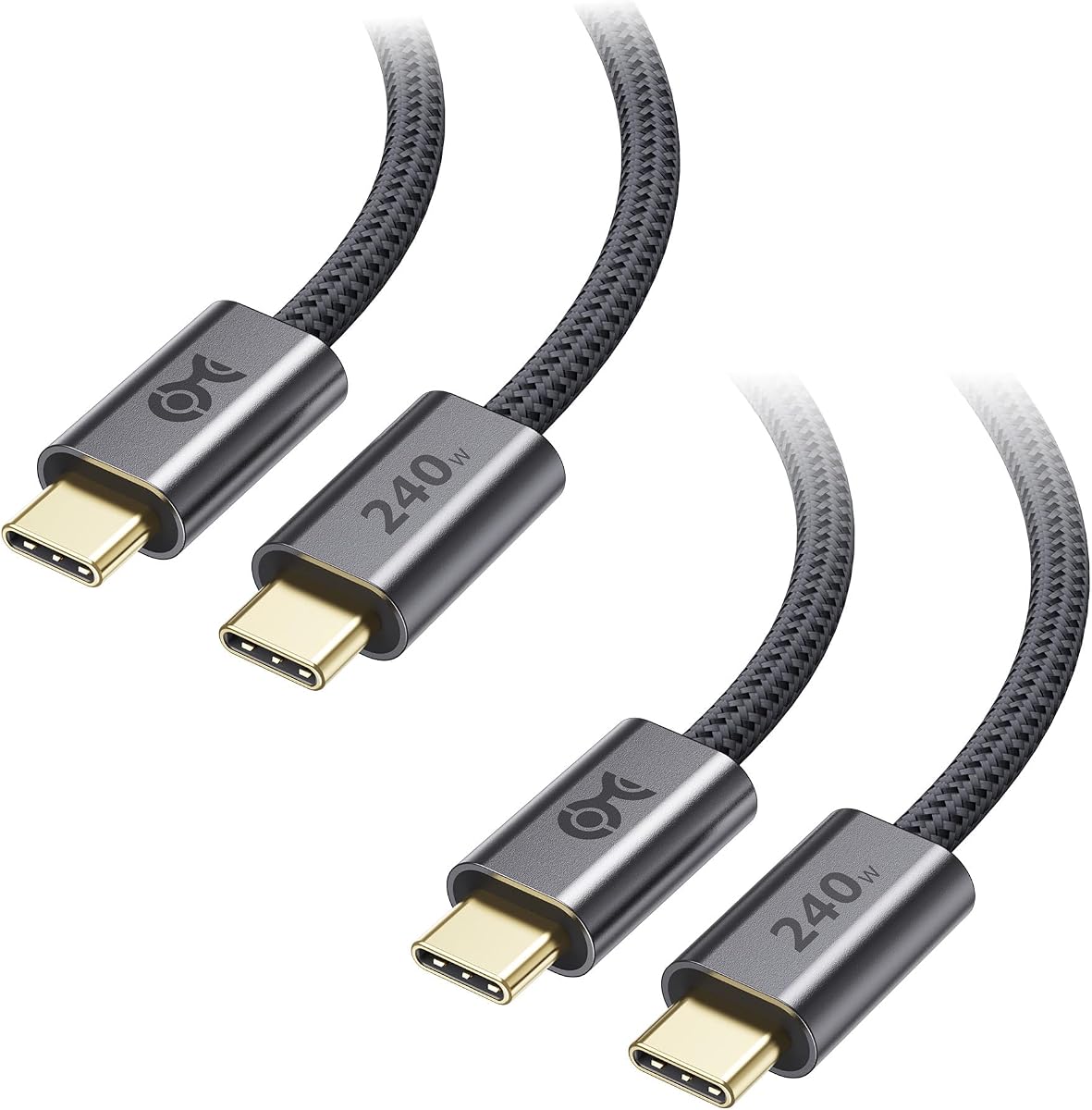 2-Pack 240W USB C Fast Charging Cable, 6ft, Black | No Video Support, USB Type C Charging Cable, Works with iPhone 17/16, iPad Pro, MacBooks, Surface Pro