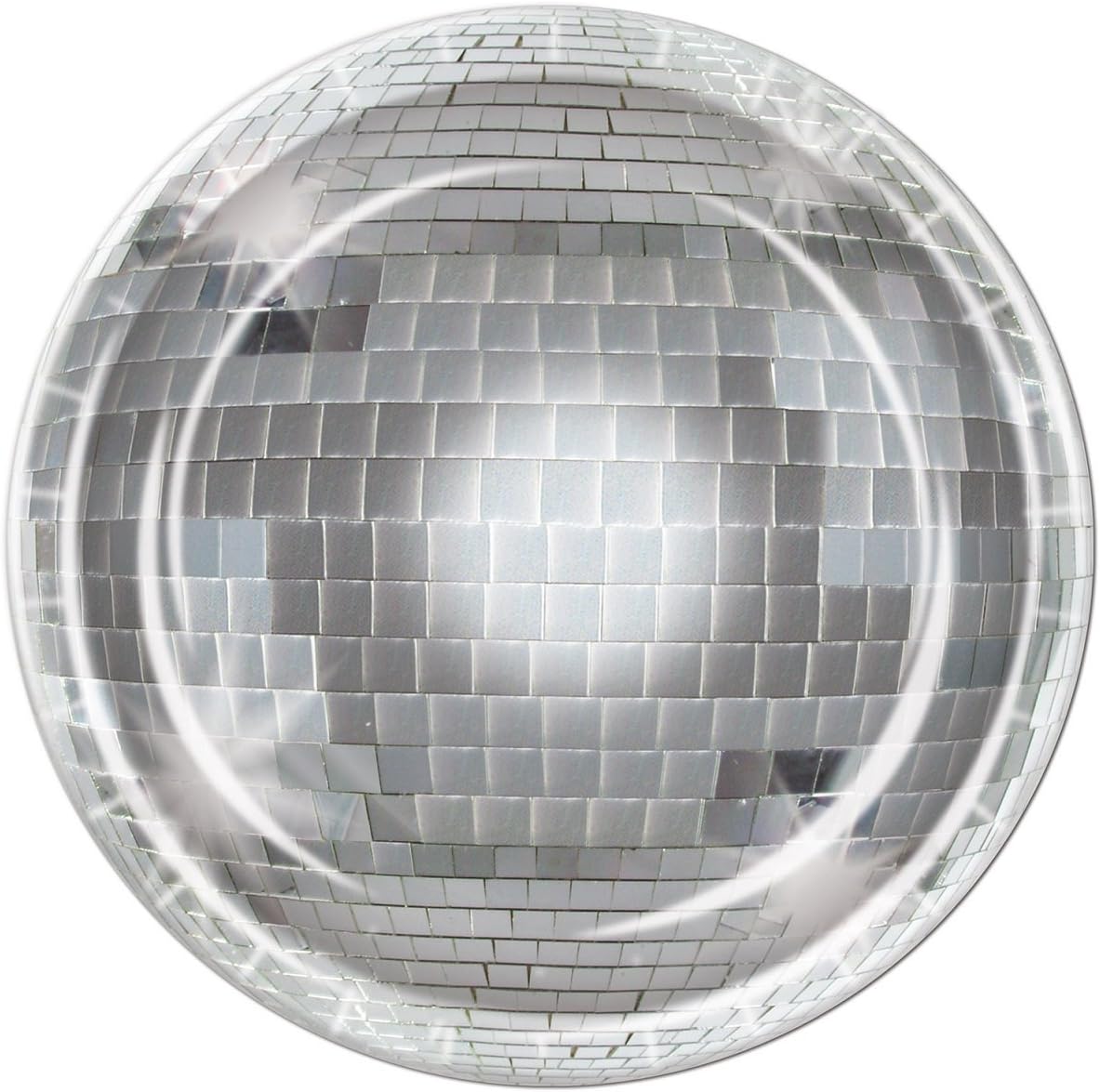 Pack of 96 Silver and Gray Disco Ball Disposable Dinner Plates 9"