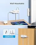 TROND Surge Protector Power Bar with 4 USB Ports(2 USB C), 5FT Slim Flat Plug Extension Cord Indoor, 4 Widely Spaced Outlets, 900J, Wall Mount, Small Power Strip for Office Dorm Home Essentials, White