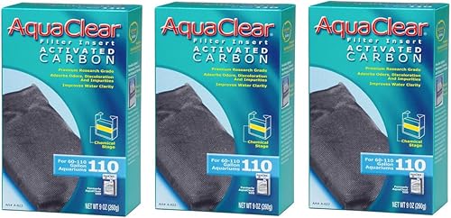 AquaClear Carbón Activado Insert 70-gallon Acuarios 3-Pack 3unidades