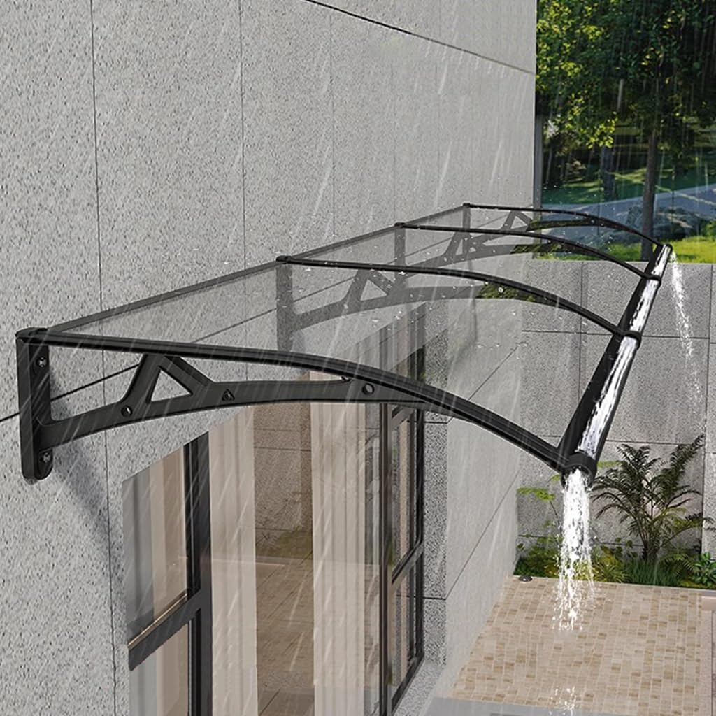 Visera de policarbonato para ventana con canal de drenaje y aluminio
