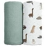 lulumoon Baby Muslin Swaddle Blankets: Soft Receiving Blanket for Newborn - Cotton Swaddling Blanket for Neutral 2Pack