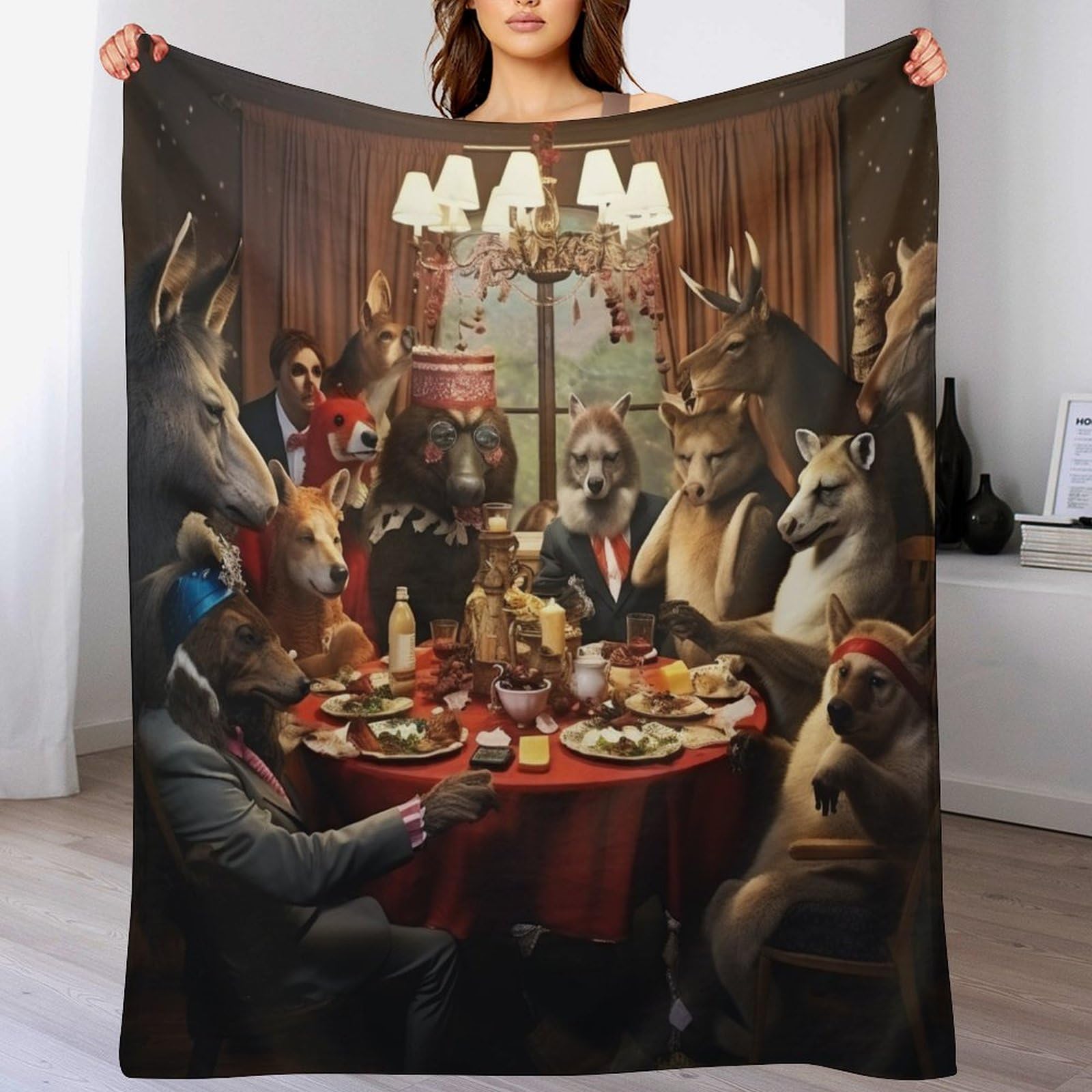 Manta para sofa de forro polar calida perfecta para fiestas de animales
