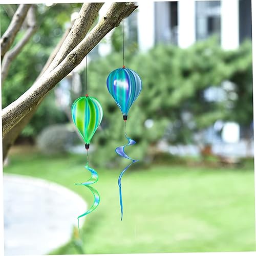 Miniatura 6 de Yardwe 2 piezas de globos de aire caliente hilanderos de viento fáciles de instalar adornos decorativos de jardín para decoración al aire libre
