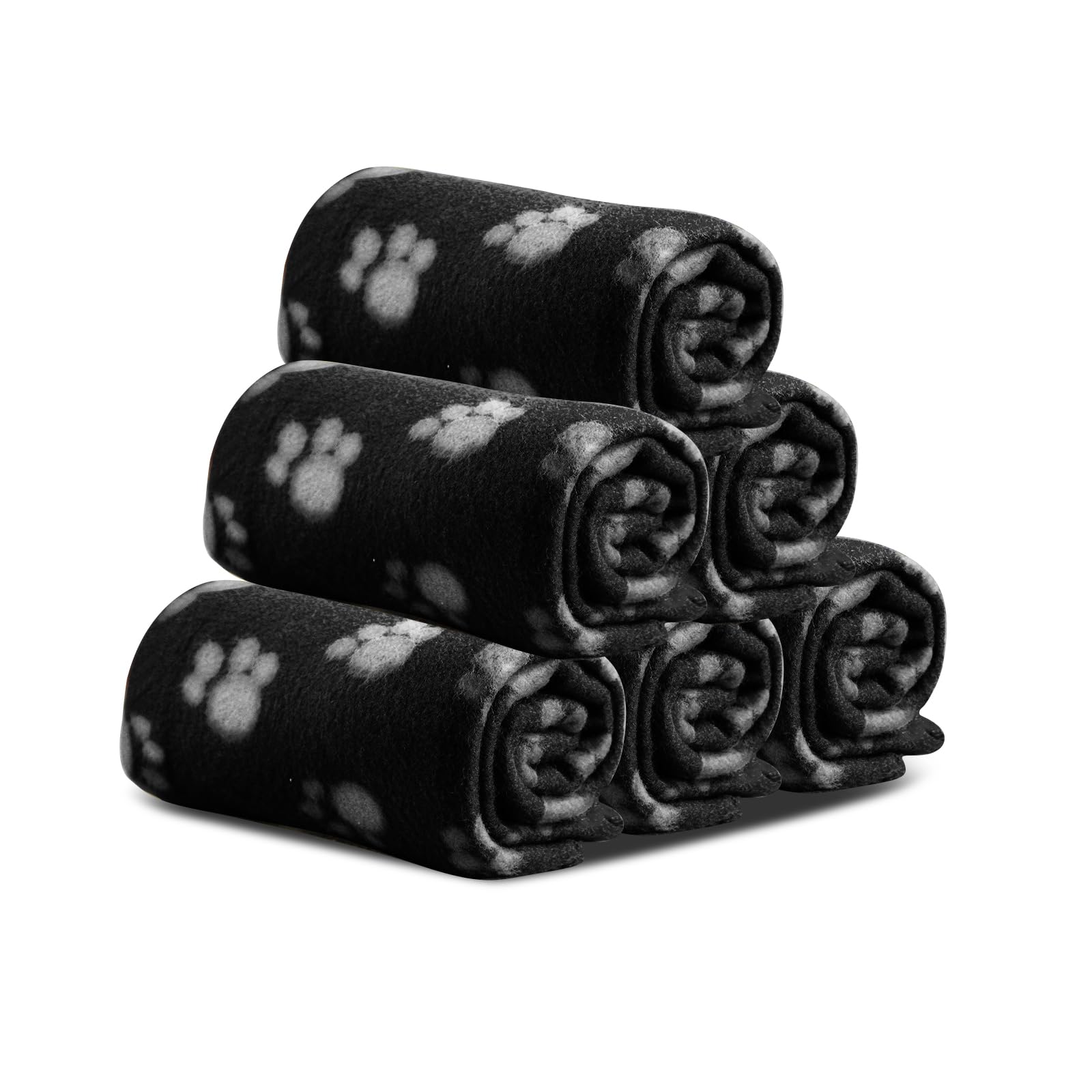 PETCUTE Mantas de Suave Felpa para Perros, Gatos Mascotas,Juego de 6 Mantas para Perros con Estampado de Pata,Manta de Invierno Resistente,Lavable Manta para Mascotas para Perros Pequeños y Medianos