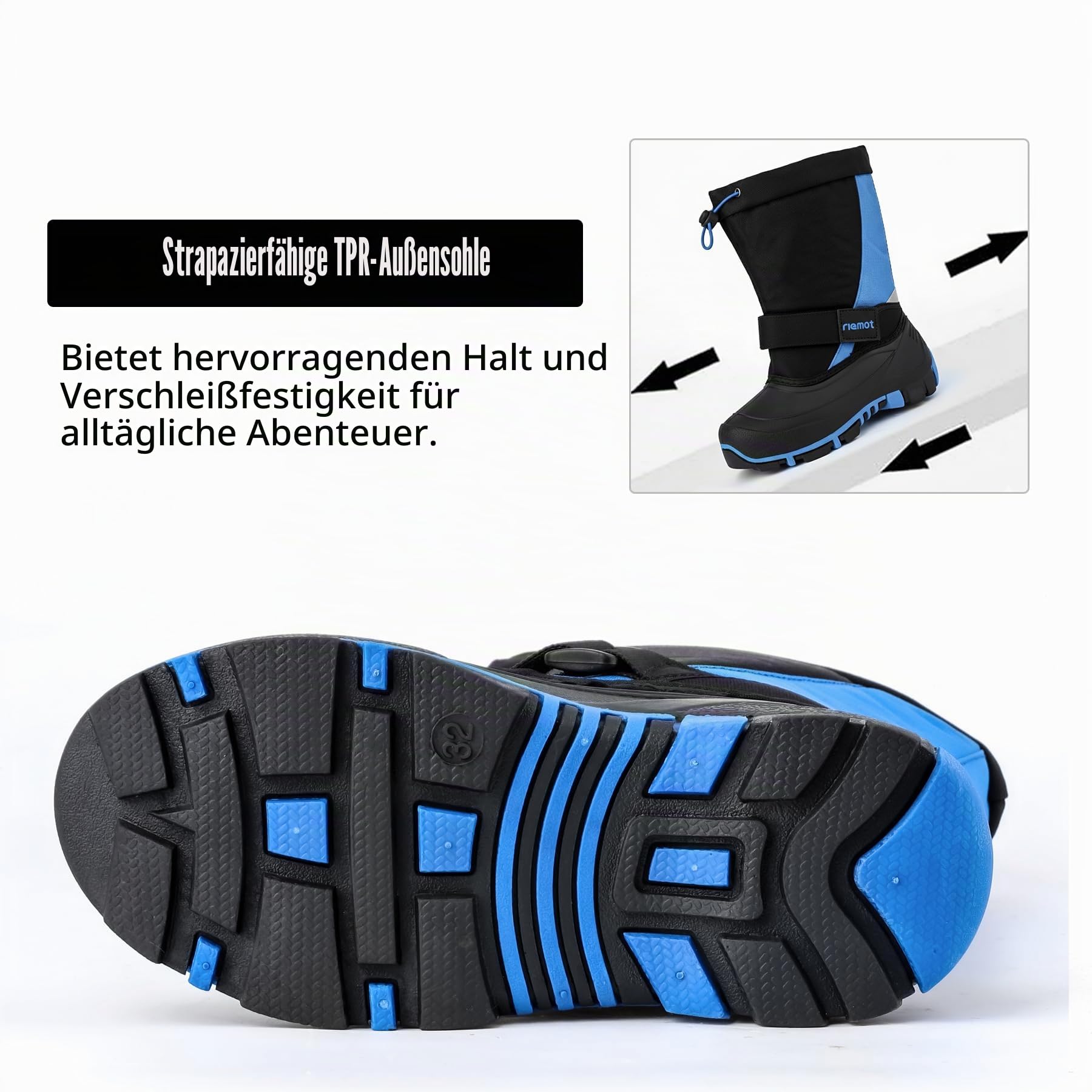 riemot Schneestiefel Jungen Mädchen Warm Gefüttert Winterstiefel Kinder Winterschuhe Wasserdicht Kinderstiefel Outdoor Rutschfest Winter Stiefel Snowboots