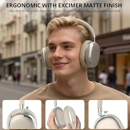 Miniatura 8 de NC95 - Auriculares híbridos con cancelación activa de ruido con control de perilla, 65 horas de reproducción sobre la oreja, auriculares