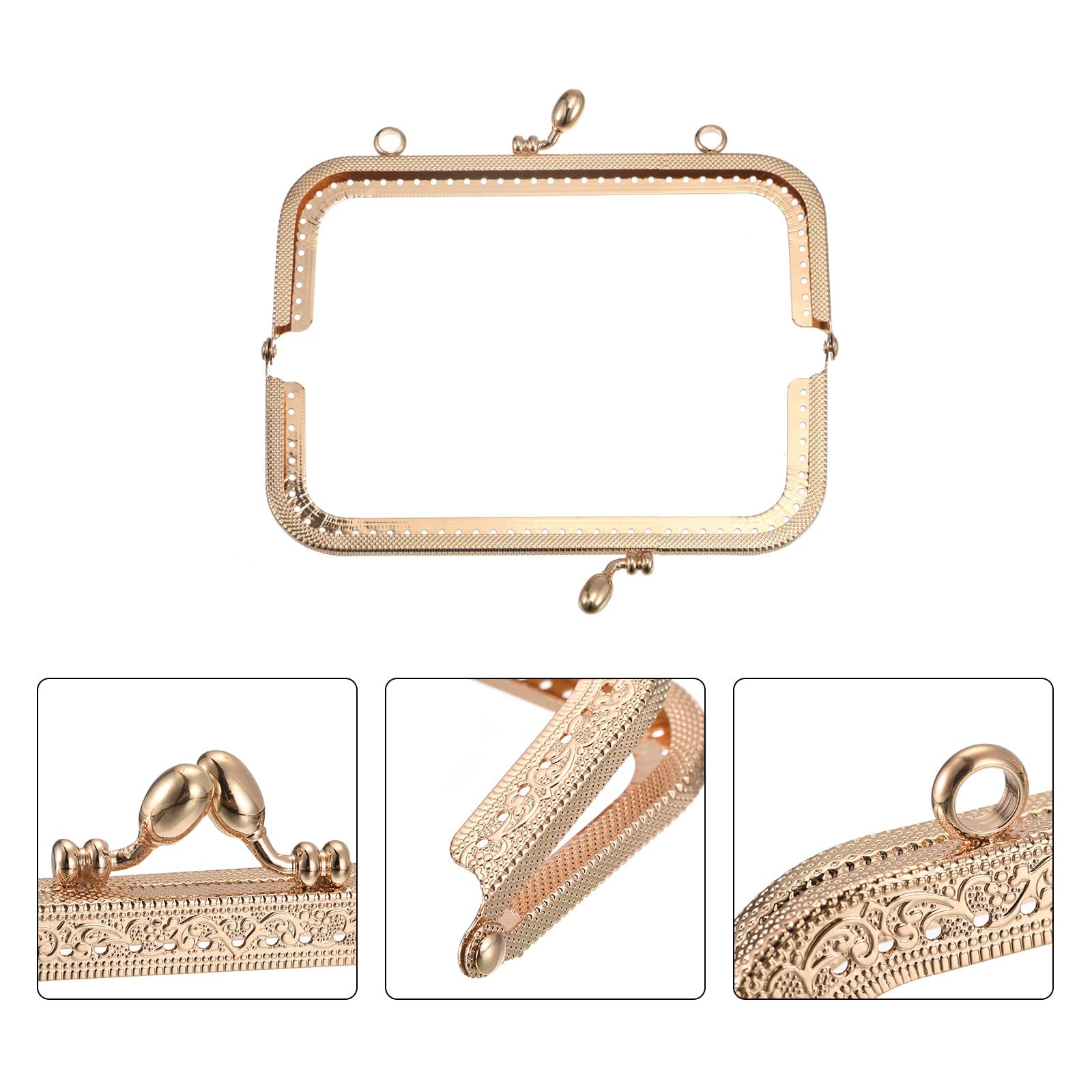 8 Marcos De Metal Para Hacer Bolsos Con Cadena De Repuesto De 47 Pulgadas, Marco De Bolsa Para Monedas, Cierre De Beso, Costura, Manualidades, Color Mixto (7.87 X 2.6 Pulgadas