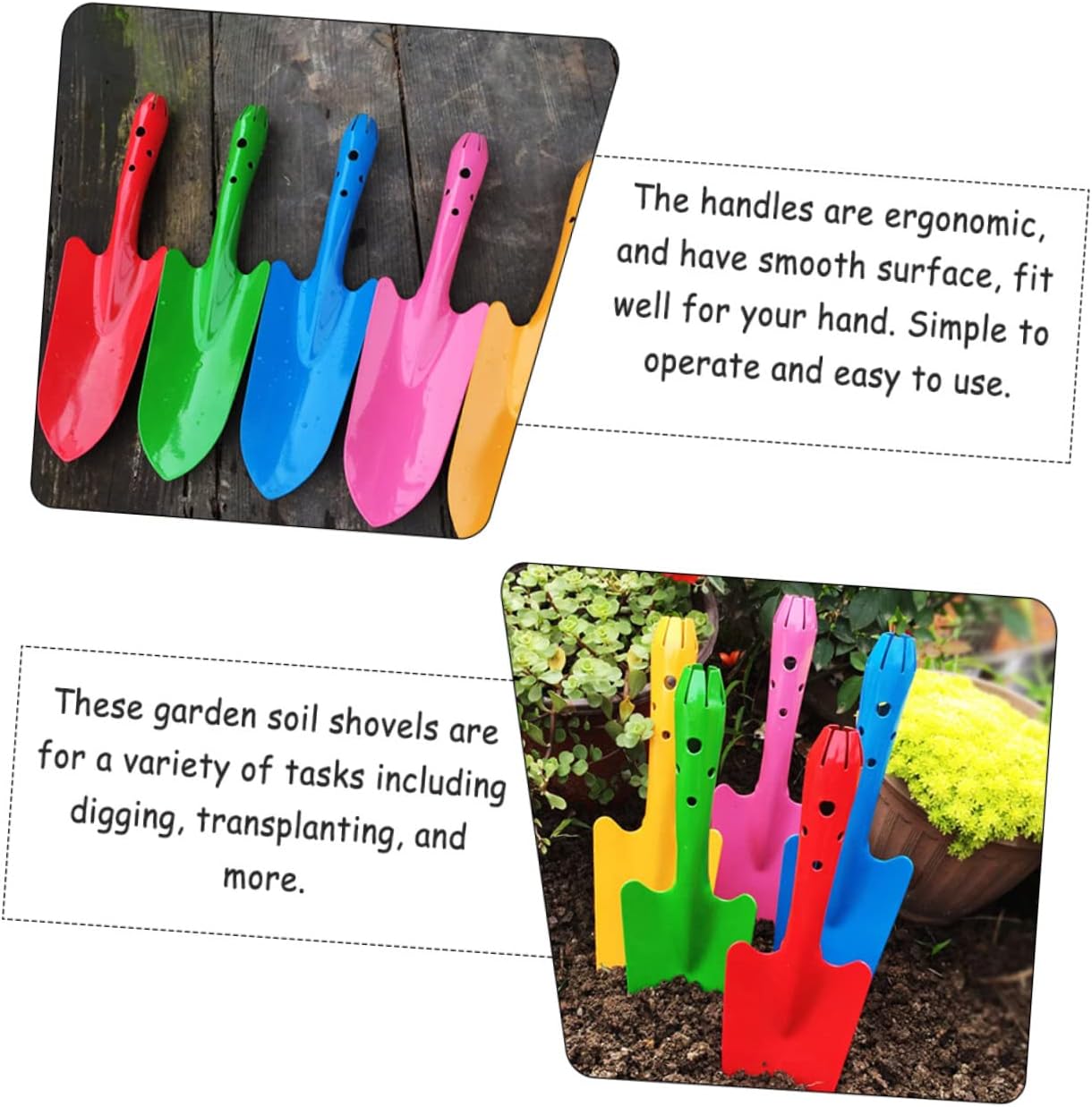 2pcs Folding Gardening Shovel Flat Lawn Tools for Transplanting Flowers Soil Digging Random Color