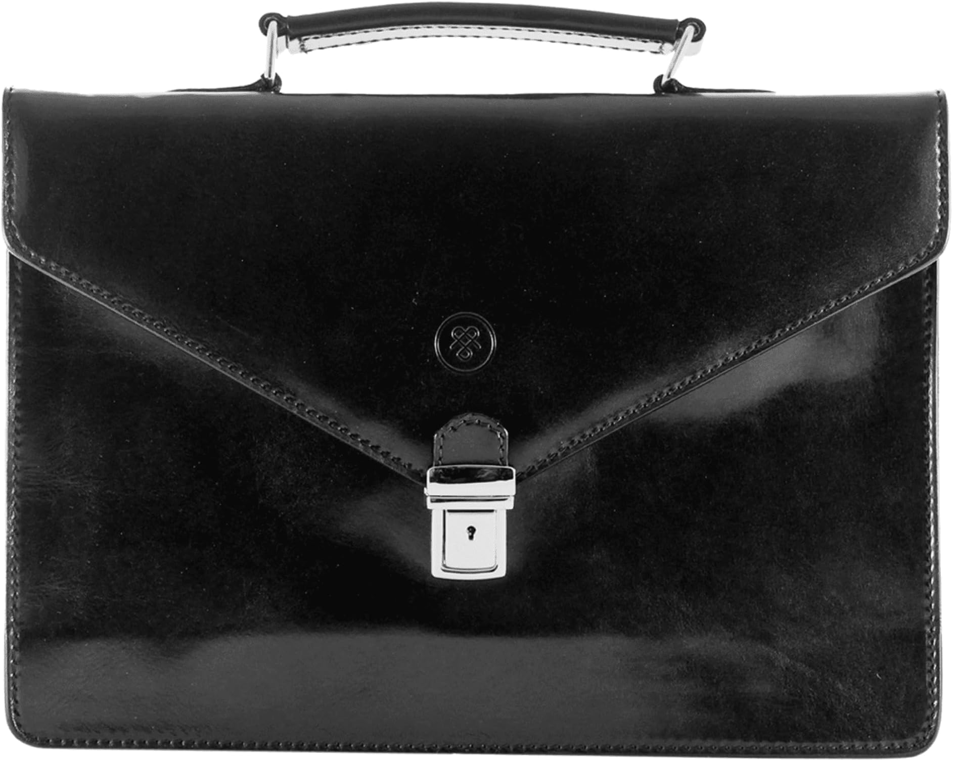 Maxwell Scott - Luxury Leather Slim Small Briefcase - 1 Section with Shoulder Strap and Key Lock - The Lorenzo
