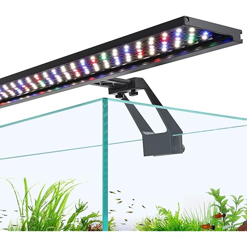 hygger Clip On Full Spectrum Aquarium LED Light, 26W Day-Night Dual Timer Sunrise-Day-Sunset-Moon Fish Tank Light, Adjustable Timer Brightness with 9 Colors for Planted Tank